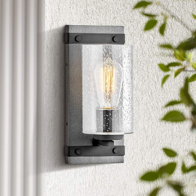 Hinkley Sawyer 11&quot; High Aged Zinc Wall Sconce