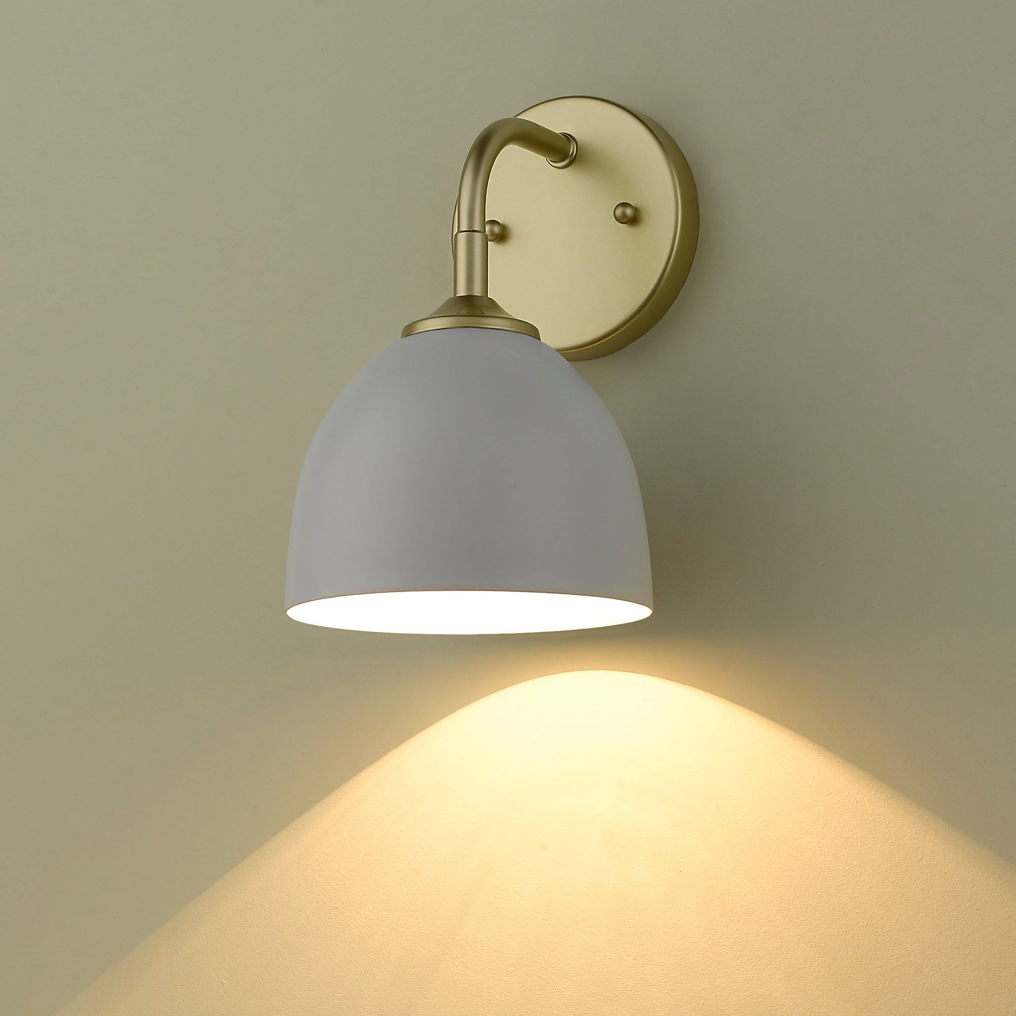 Zoey 10" High Olympic Gold and Matte White Wall Sconce