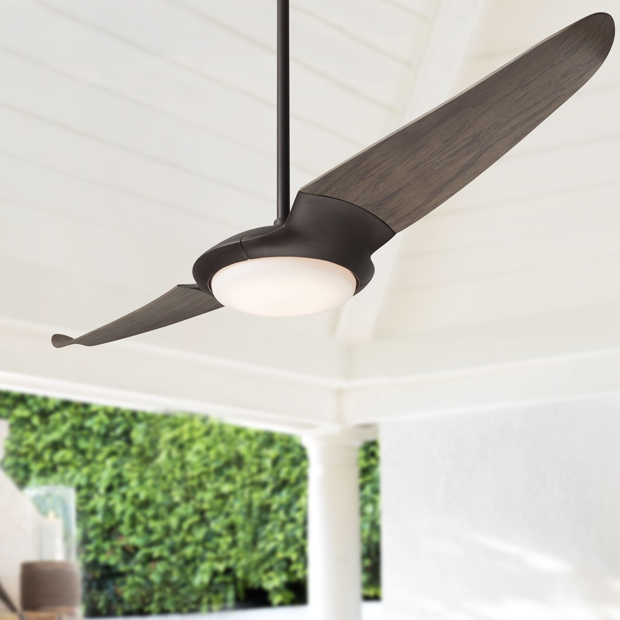 56" Modern Fan IC/Air2 DC Dark Bronze and Graywash LED Ceiling