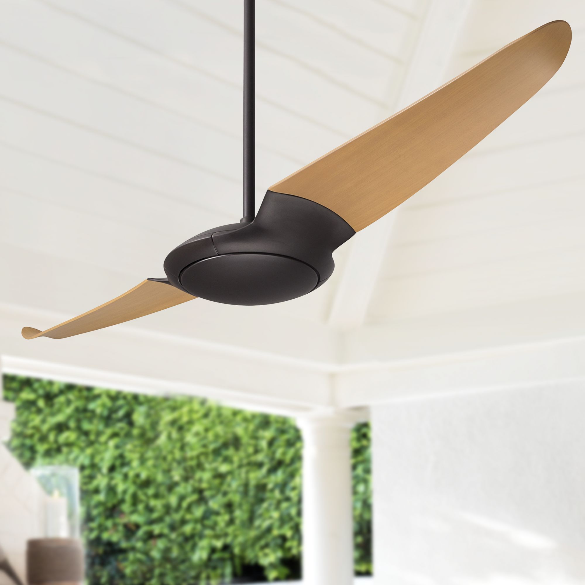 56" Modern Fan IC/Air2 DC Dark Bronze and Maple Ceiling