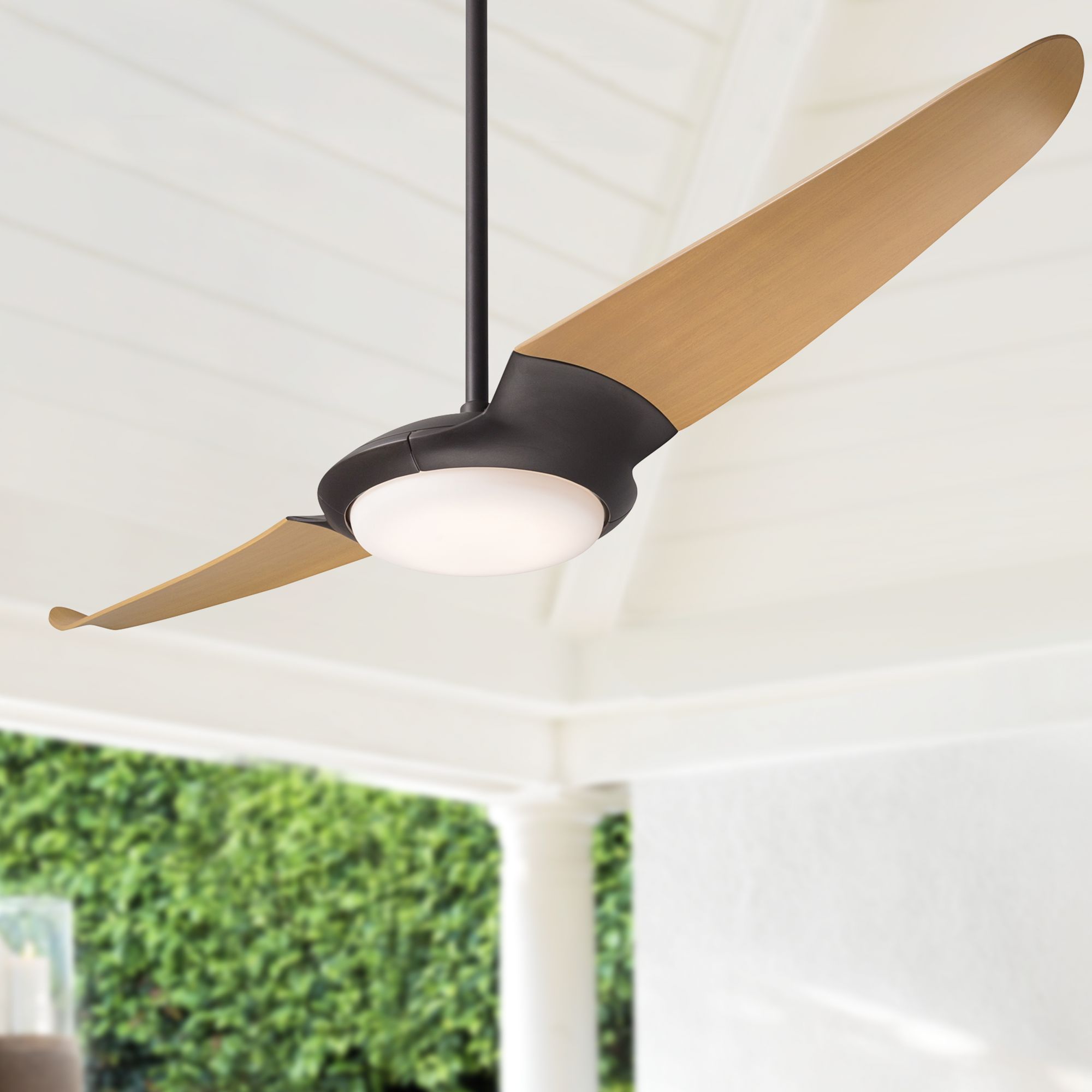 56" Modern Fan IC/Air2 DC Dark Bronze and Maple LED Ceiling