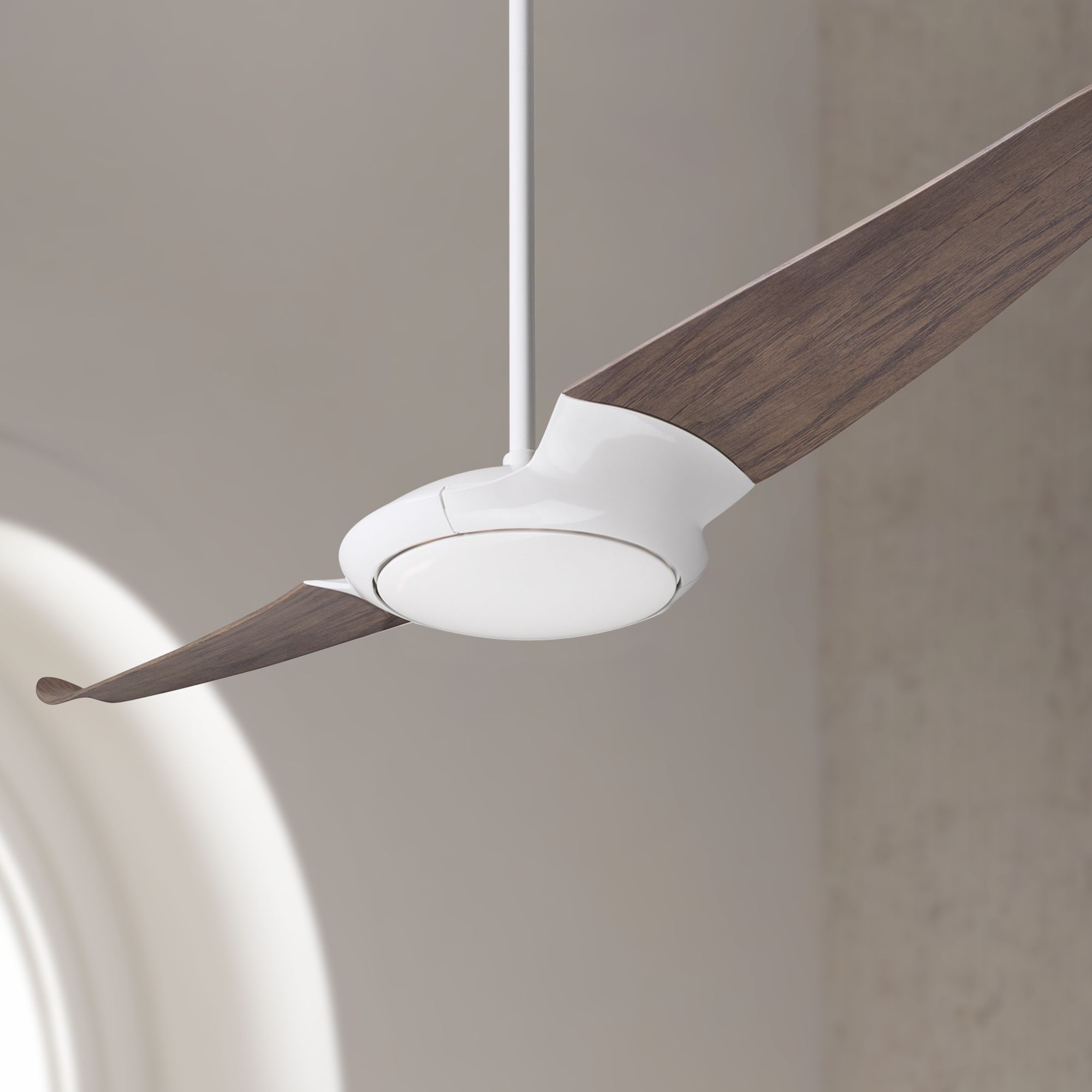 56" Modern Fan IC/Air2 Gloss White and Graywash Ceiling