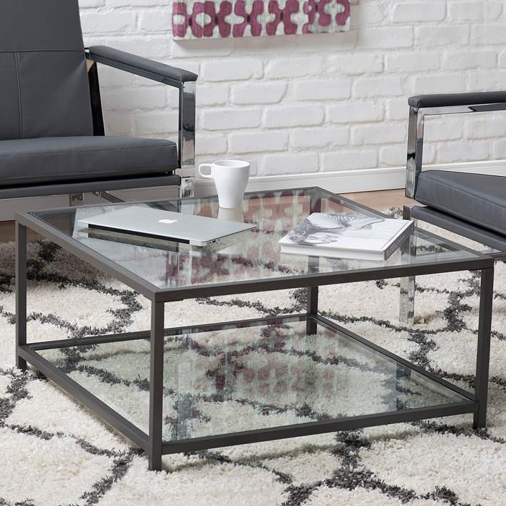 Glass Top Square Coffee Table : Shop Miami Square Coffee Table With Glass Top Online Homebox Saudi : Modrest pyrite modern glass coffee table by vig furniture inc.