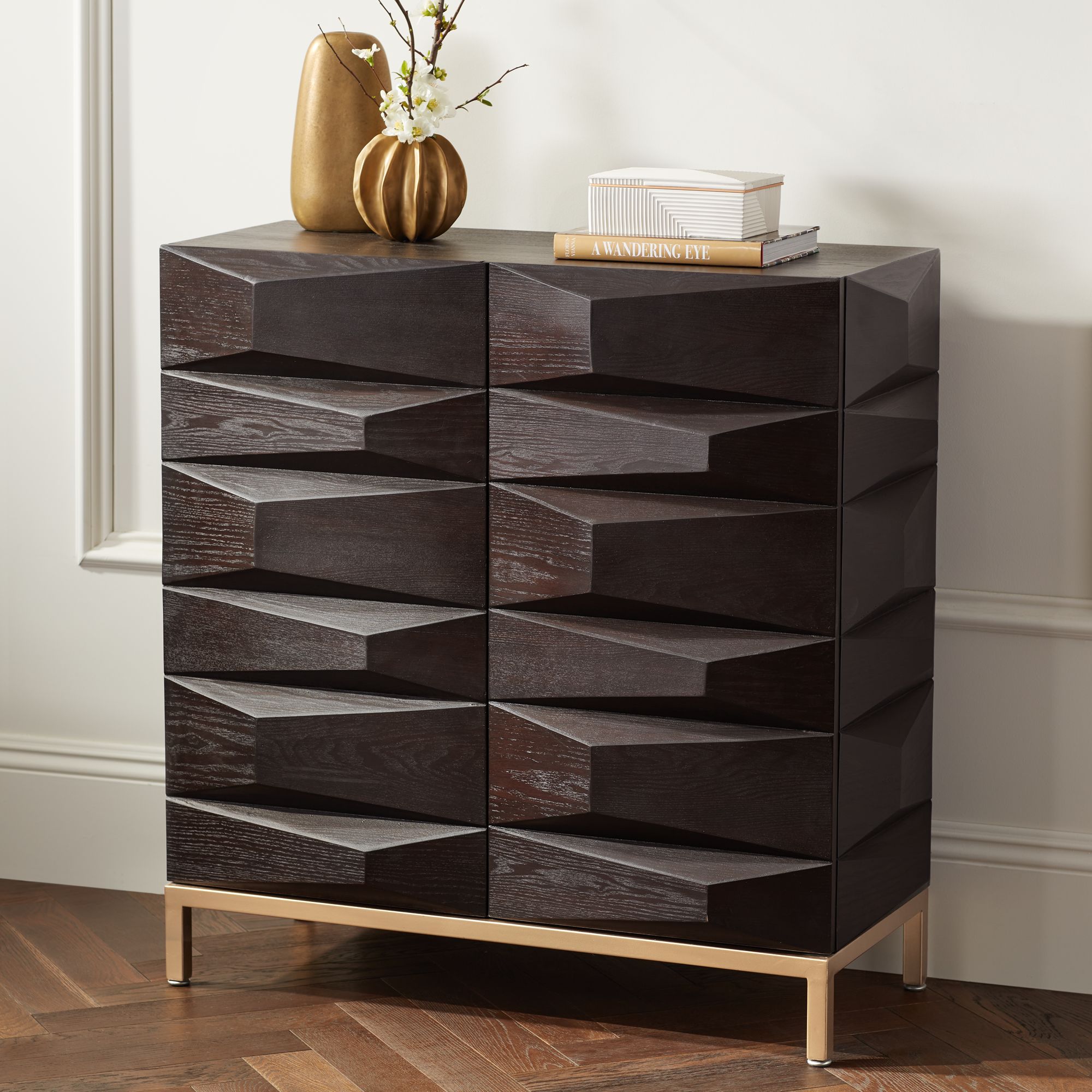 Joan 37 3/4" Wide Black 2-Door Cabinet