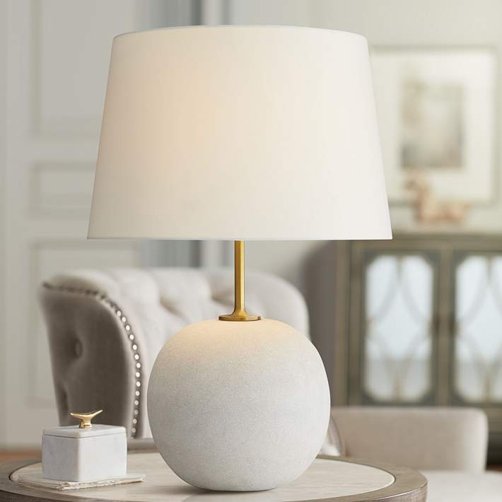 Arteriors Home Colton White Rice Stone, Long Table Lamp Setups For Living Room