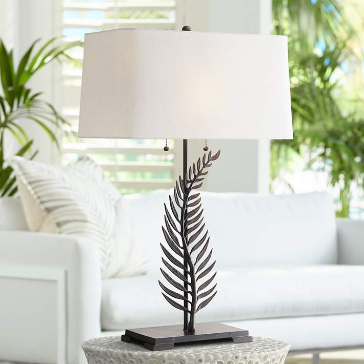 Arteriors Home Fern Bronze Metal Table, Metal Table Lamps For Living Room