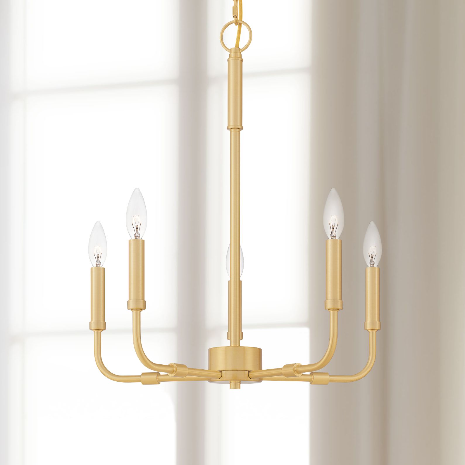 Quoizel Abner 18" Wide Aged Brass 5-Light Chandelier