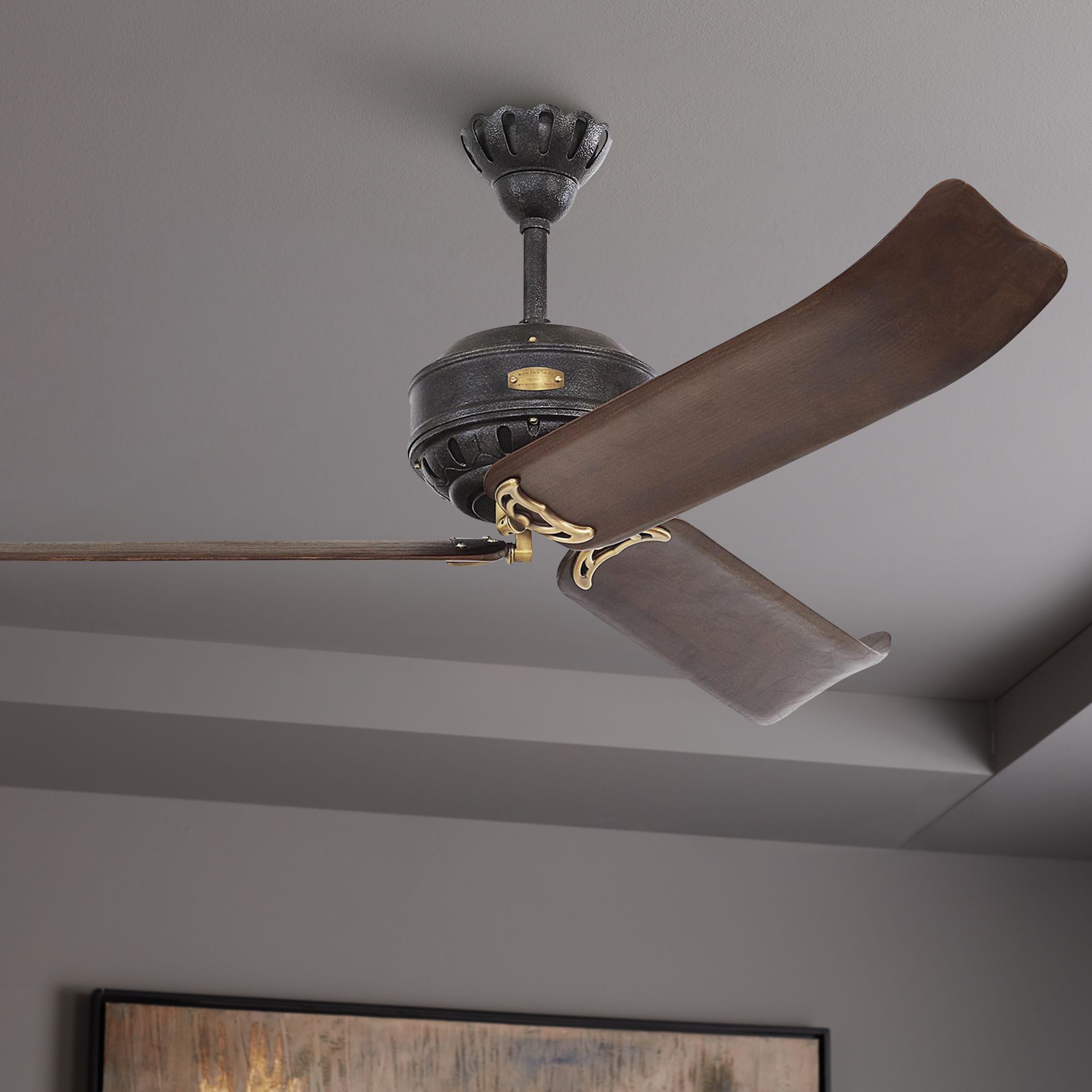 60" Monte Carlo Cupra Antique Iron Ceiling Fan
