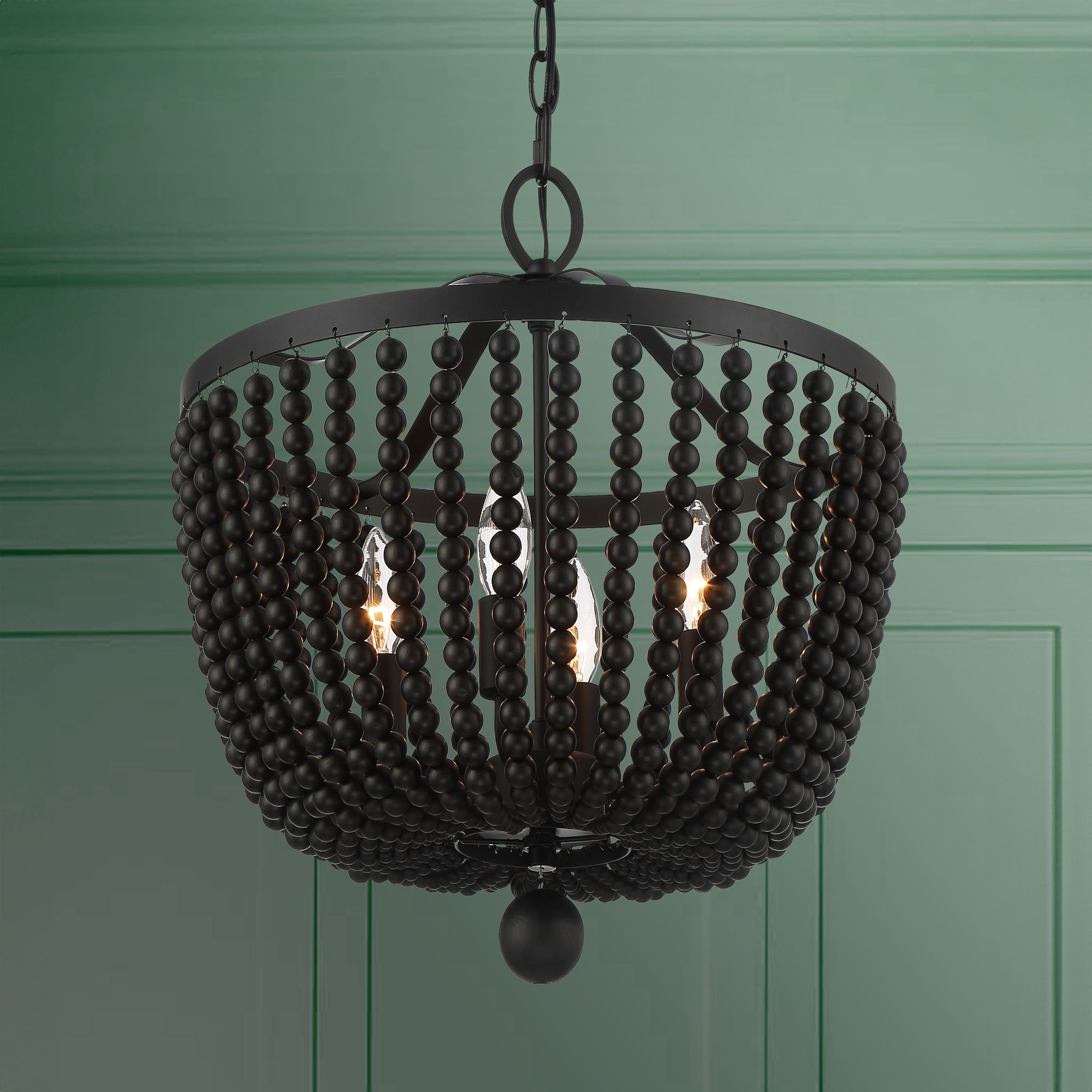 Crystorama Rylee 16 1/2" Wide Matte Black Bowl Chandelier