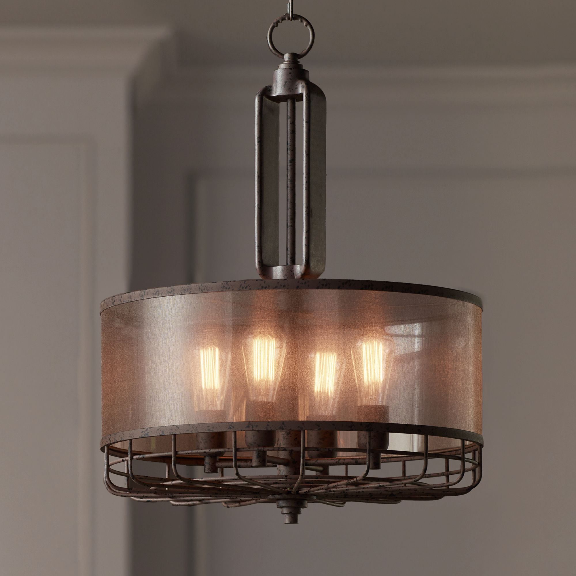 Possini Euro Hillger 20 1/4"W Rust Pendant Light