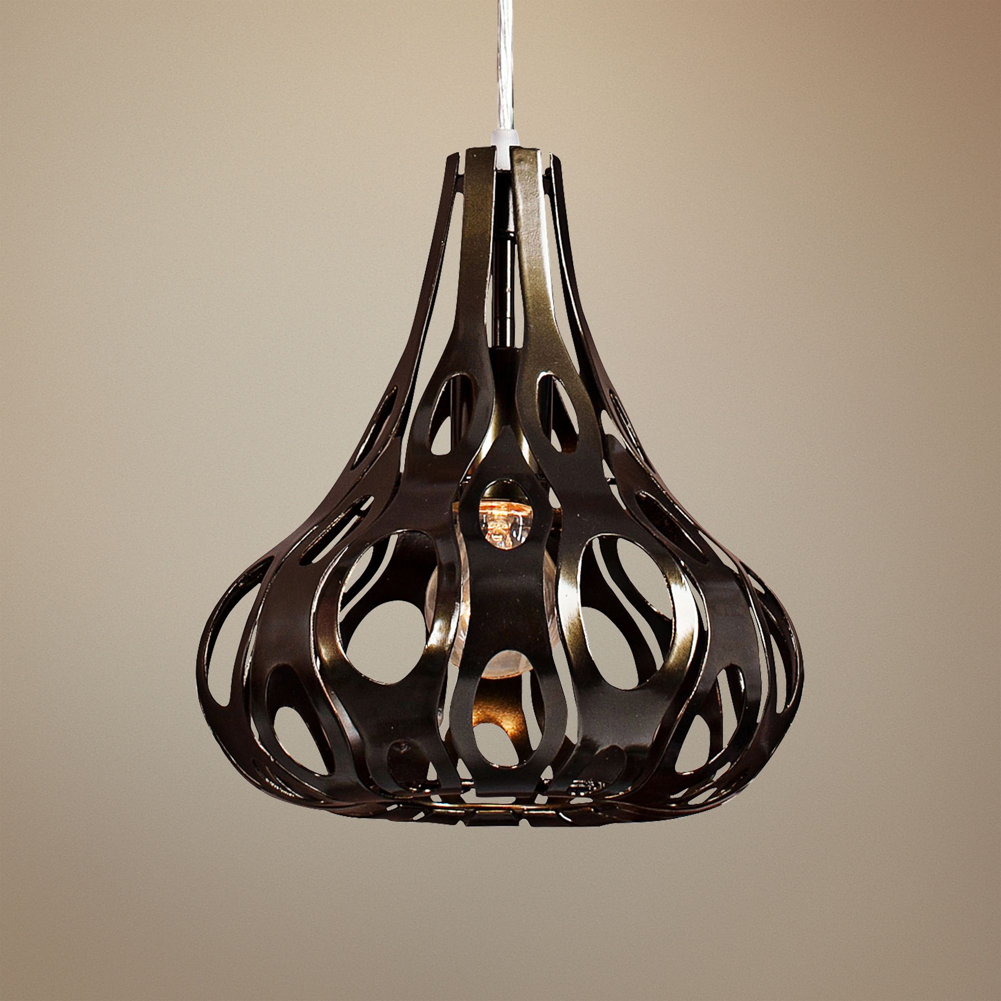 Varaluz Masquerade 9" Wide Statue Garden Steel Mini Pendant