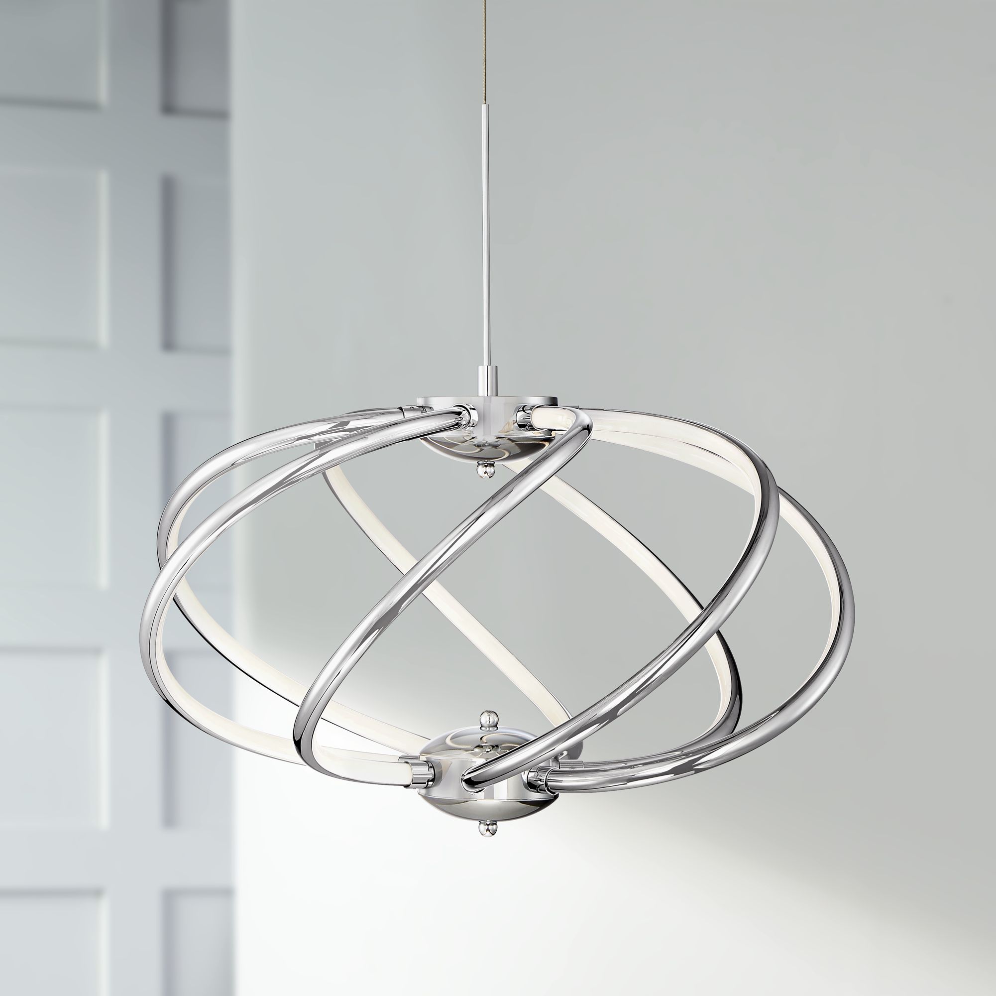 led spiral chandelier