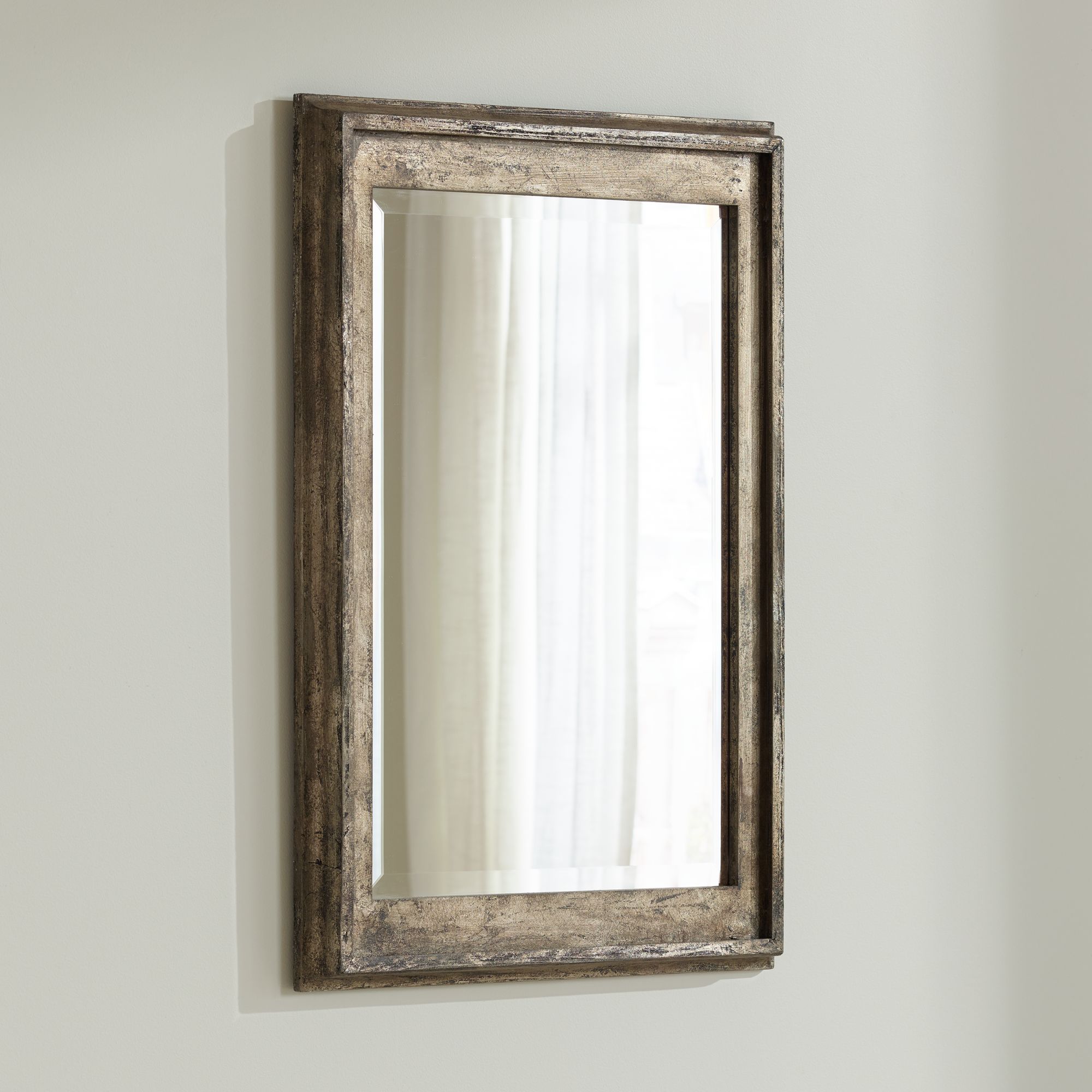 Uttermost Allegan Silver Leaf 25" x 36 3/4" Wall Mirror