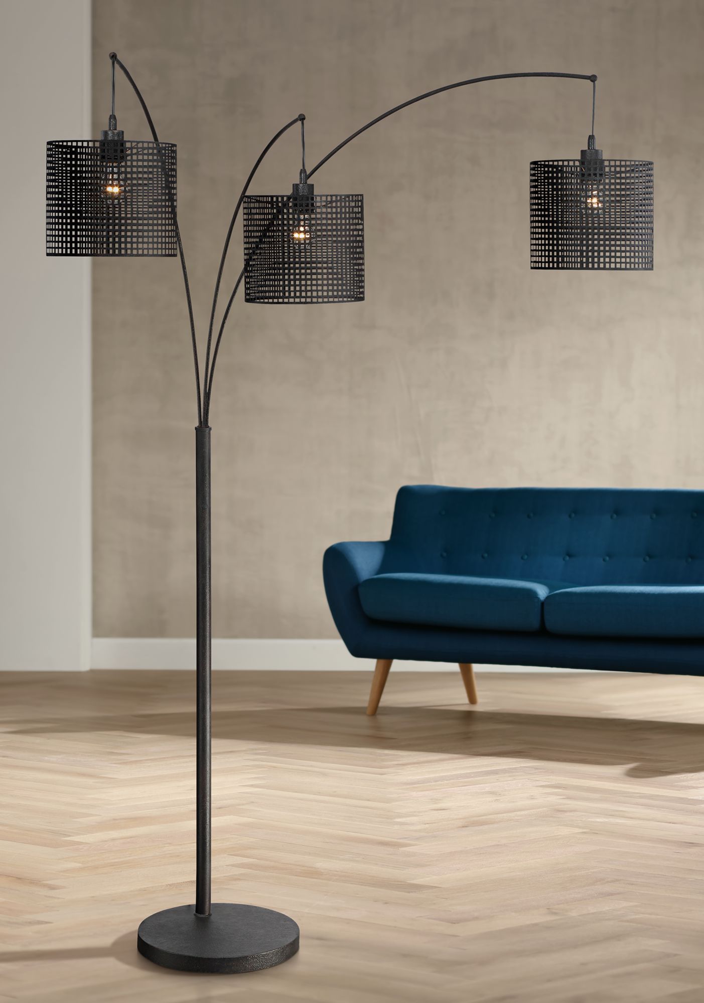 Quoizel Stargaze Bronze-Black Mesh 3-Light Arc Floor Lamp
