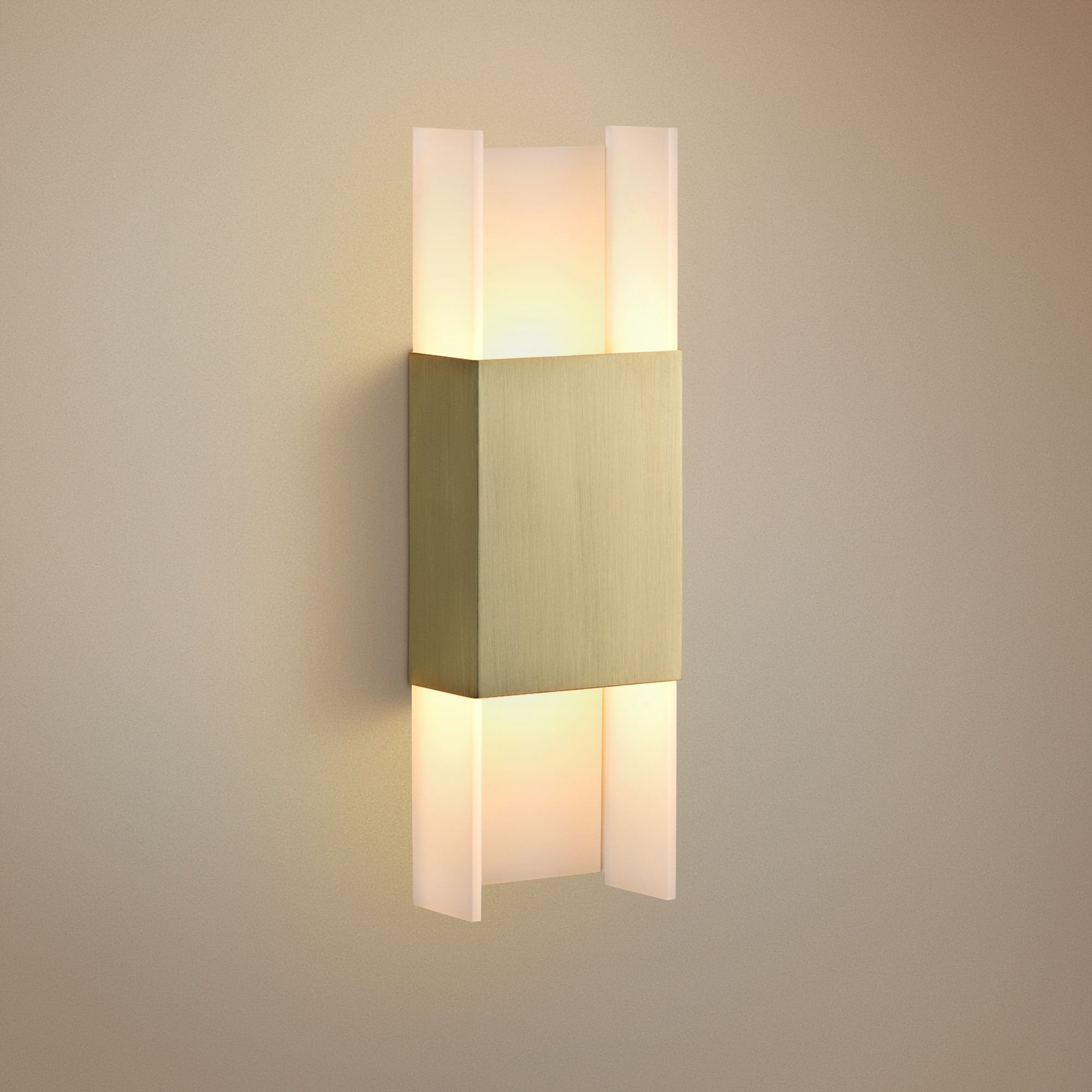Cerno Ansa 15 1/2" High Brushed Brass LED Wall Sconce