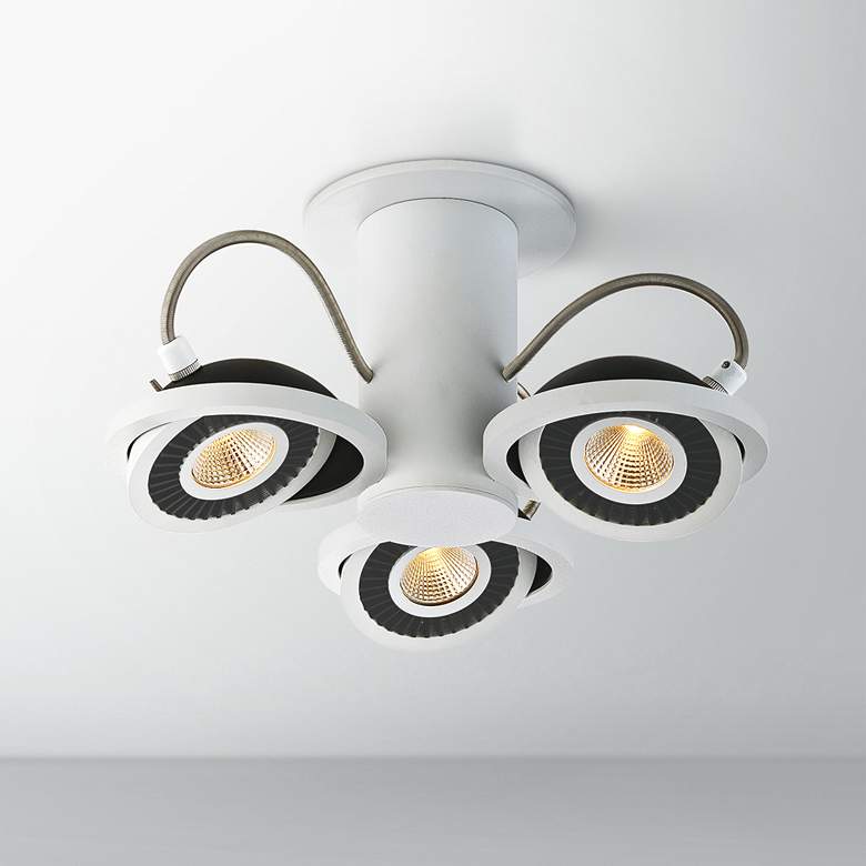 Image 1 Vision 3-Light White and Black Round LED Track Fixture