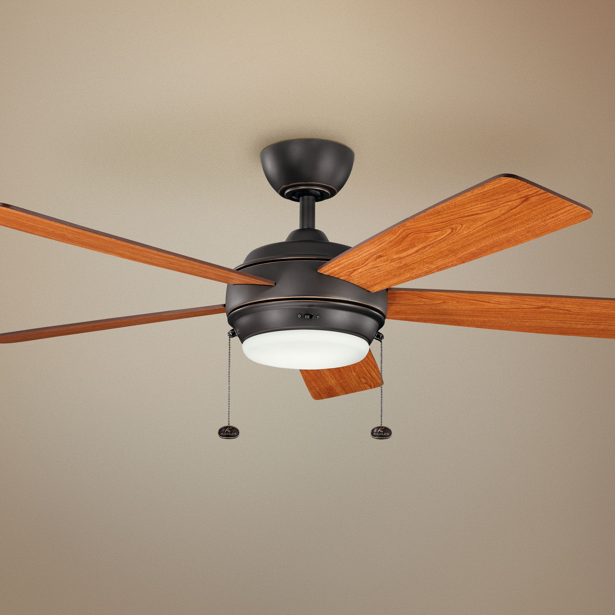 52" Kichler Starkk Olde Bronze LED Ceiling Fan