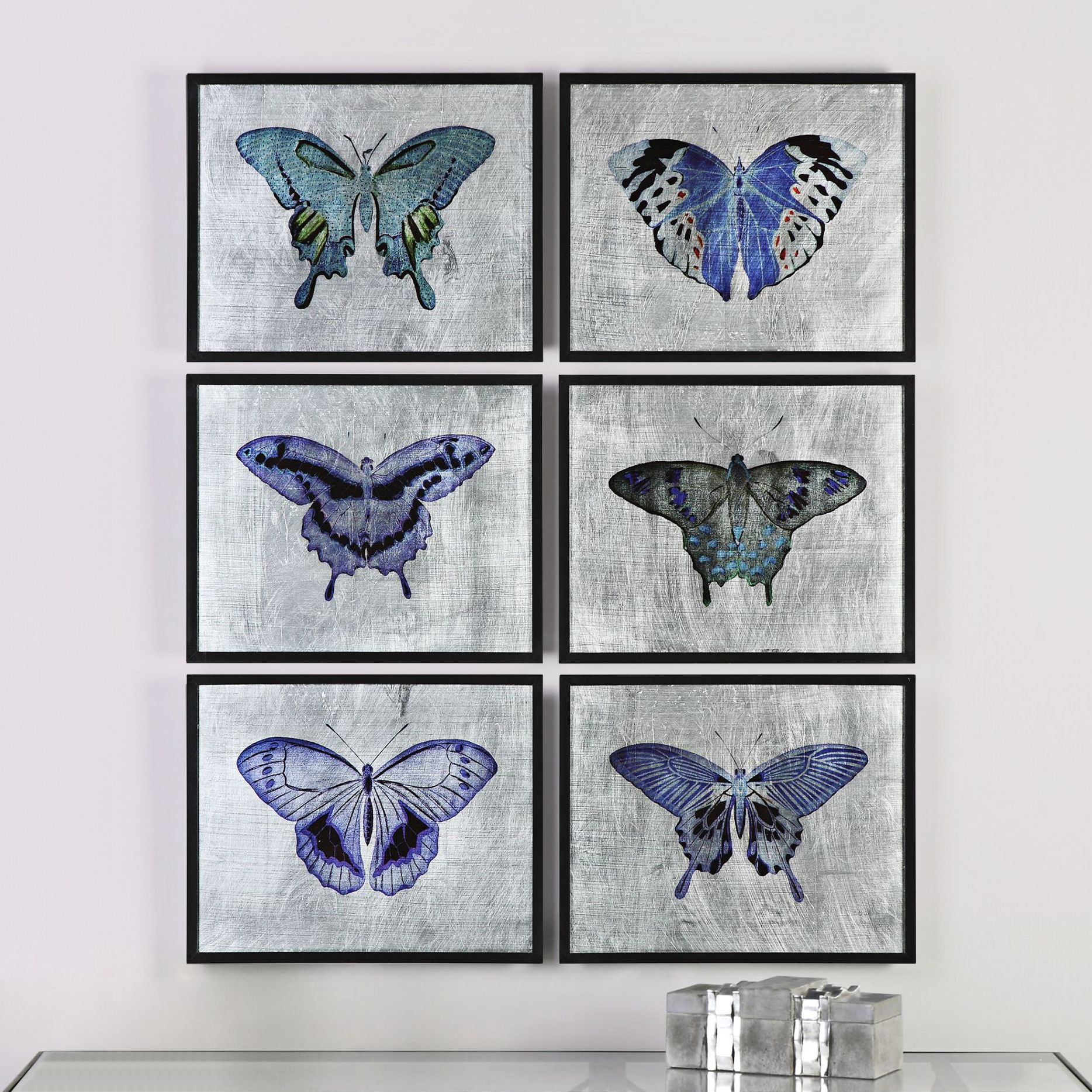Vibrant Butterflies 6-Piece 19 3/4" Wide Wall Art Set
