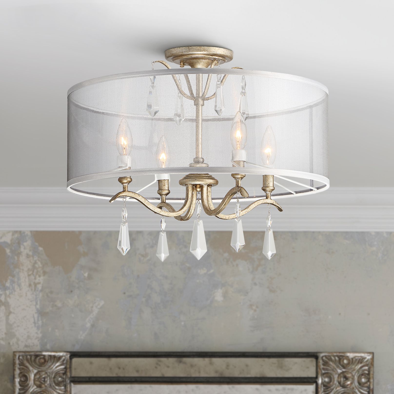 Laurel Estate 20" Wide Aged Brio Gold Ceiling Light