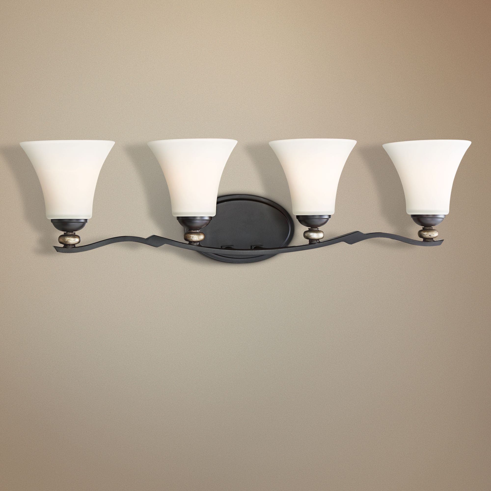 Shadow Glen 31 1/2" Wide Lathan Bronze 4-Light Bath Light