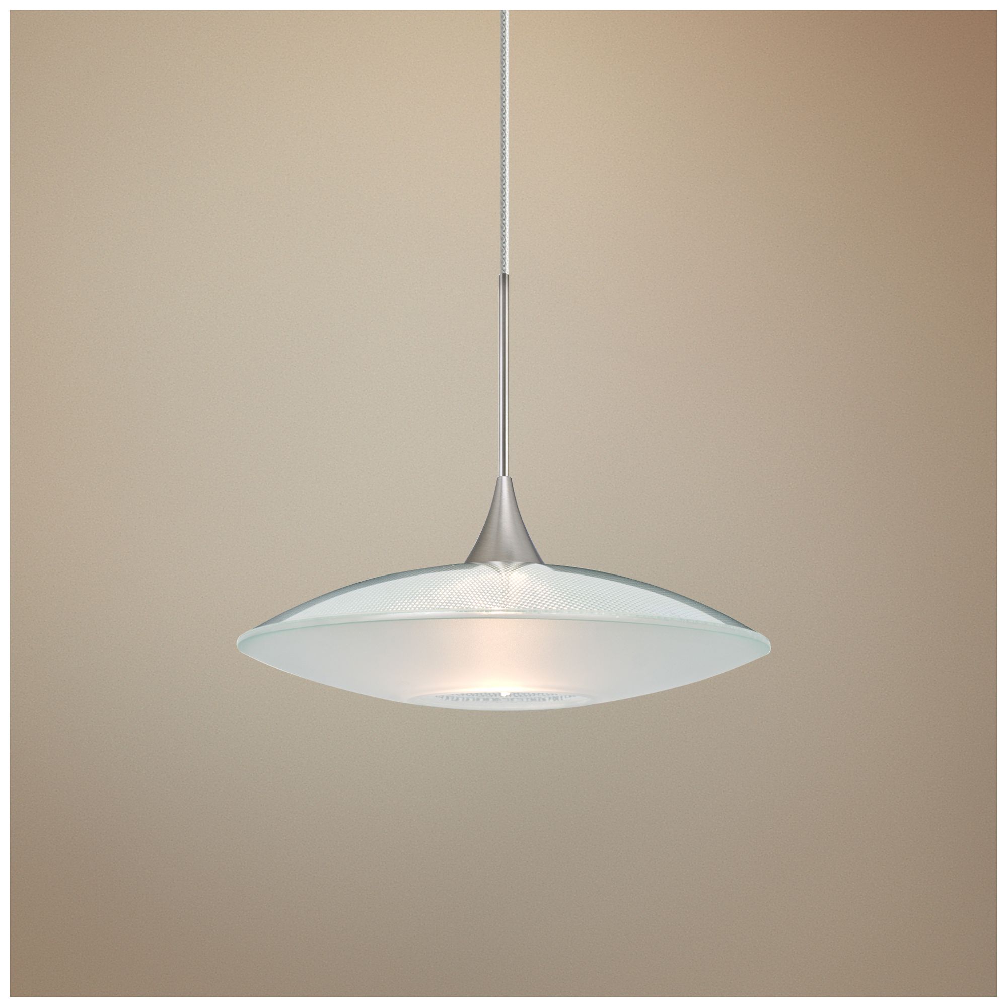 Spazio 8 3/4"W Nickel Clear-Frost Glass LED Mini Pendant