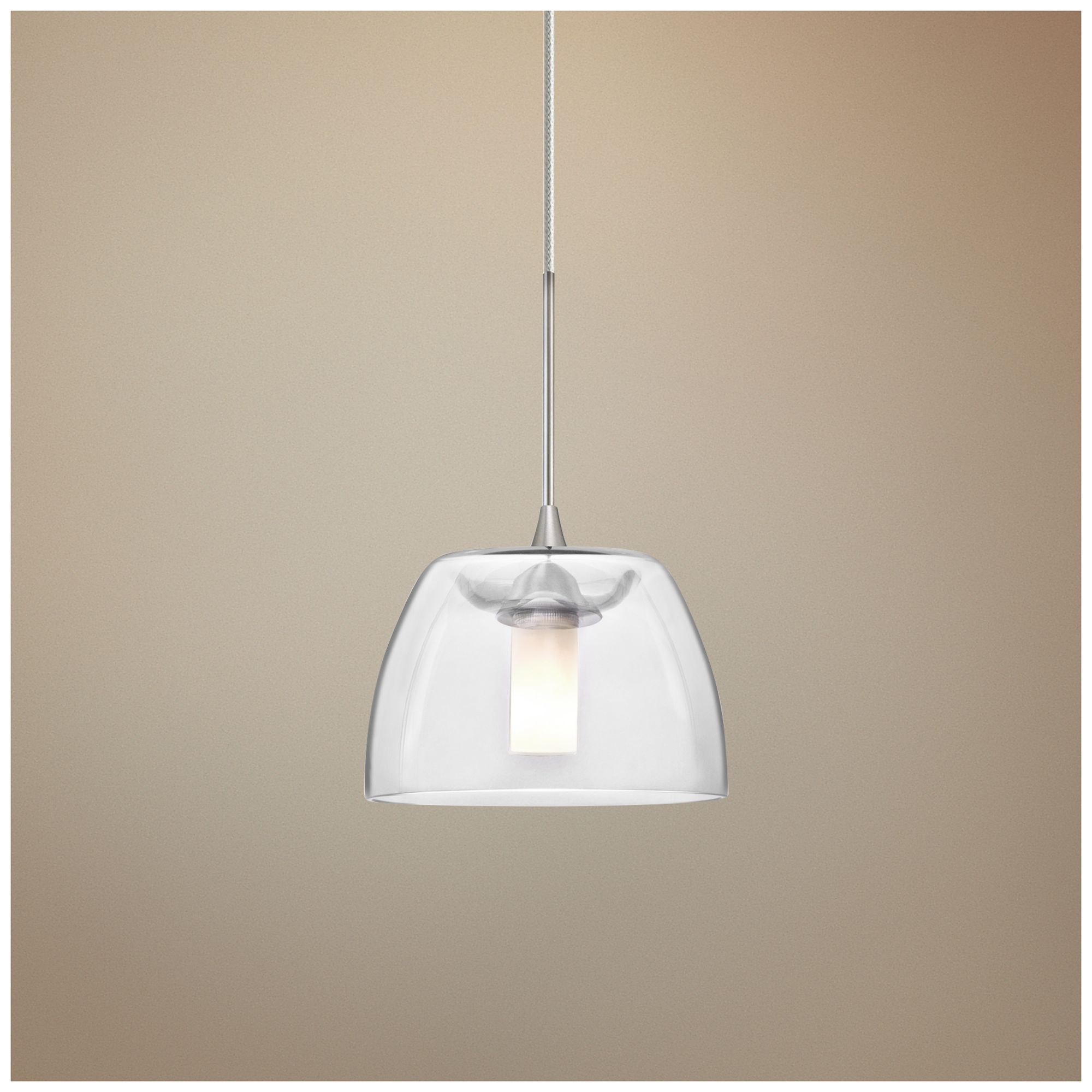 Spur 5 1/2"W Satin Nickel Clear Glass LED Mini Pendant