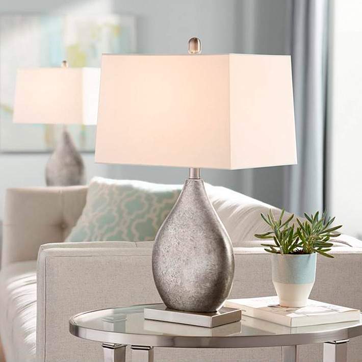 Royce Teardrop Metal Table Lamp Set Of, Metal Table Lamps For Living Room