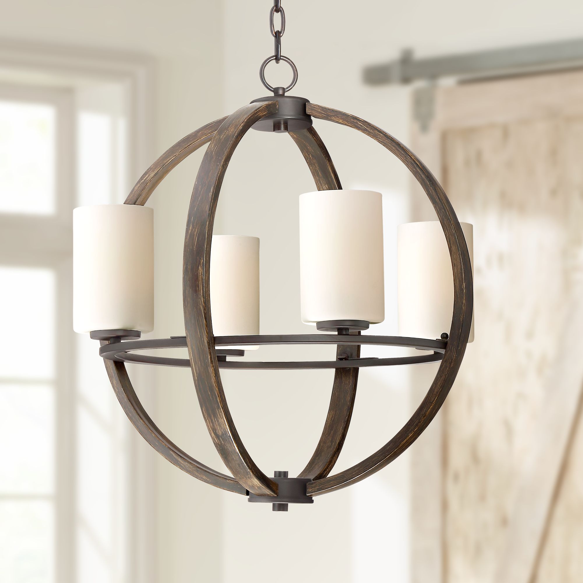 Keefe 22" Wide 4-Light Orb Chandelier by Franklin Iron Works