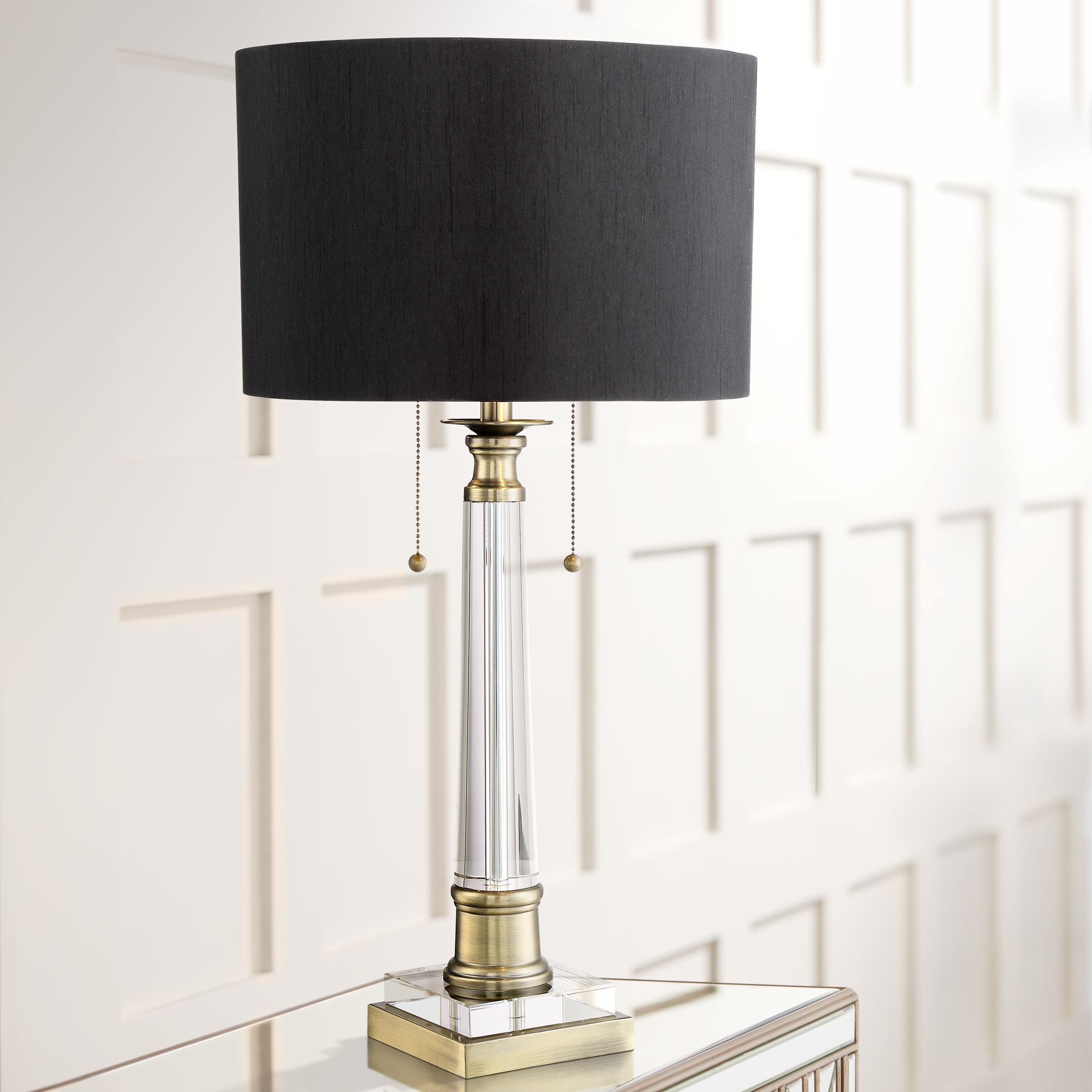 crystal column table lamp