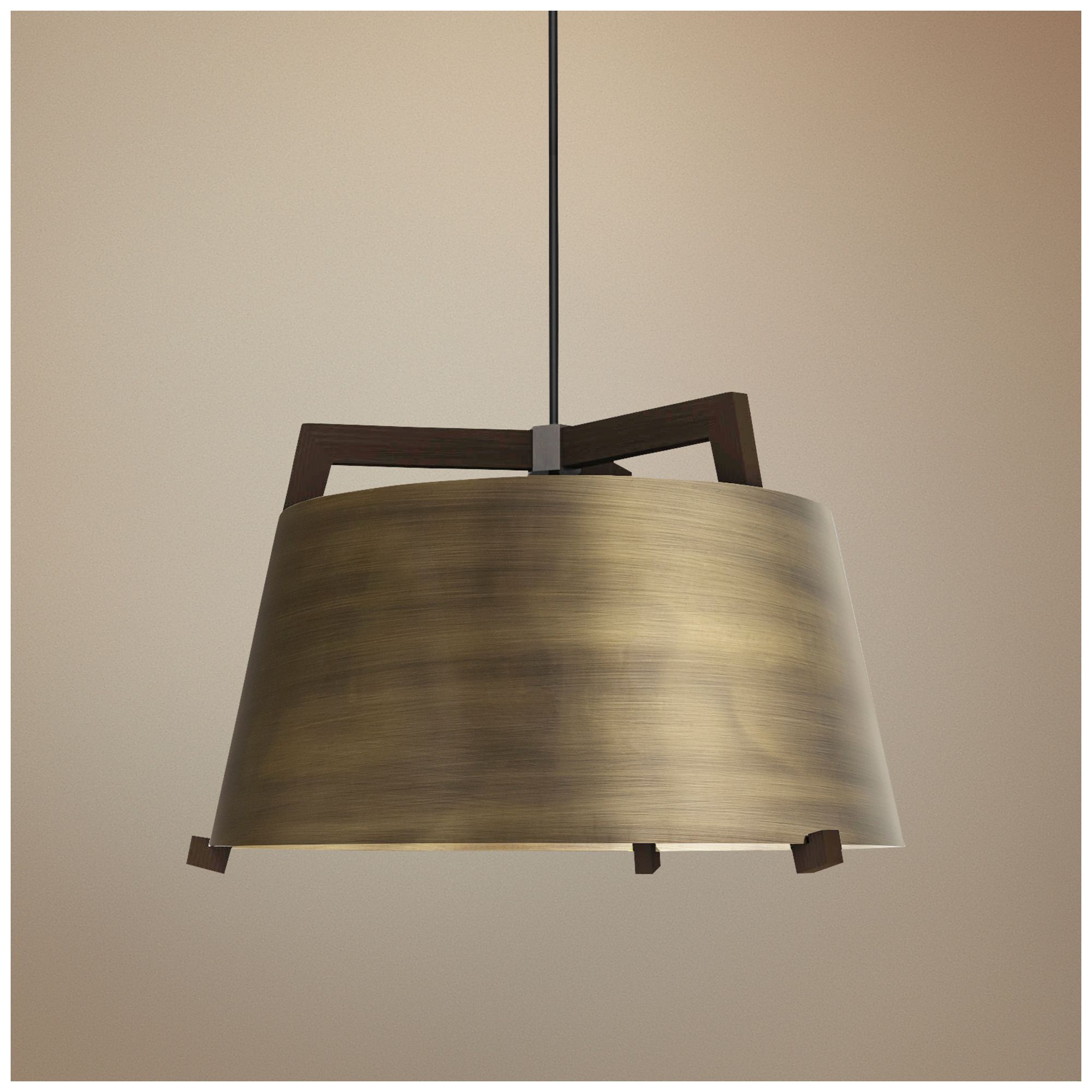Cerno Ignis 17" Wide Dark Stained Walnut LED Pendant Light