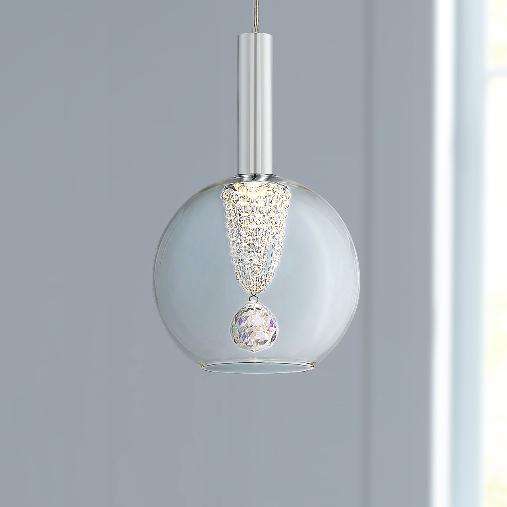 Possini Euro Ritzville 7" Wide Chrome LED Mini Pendant