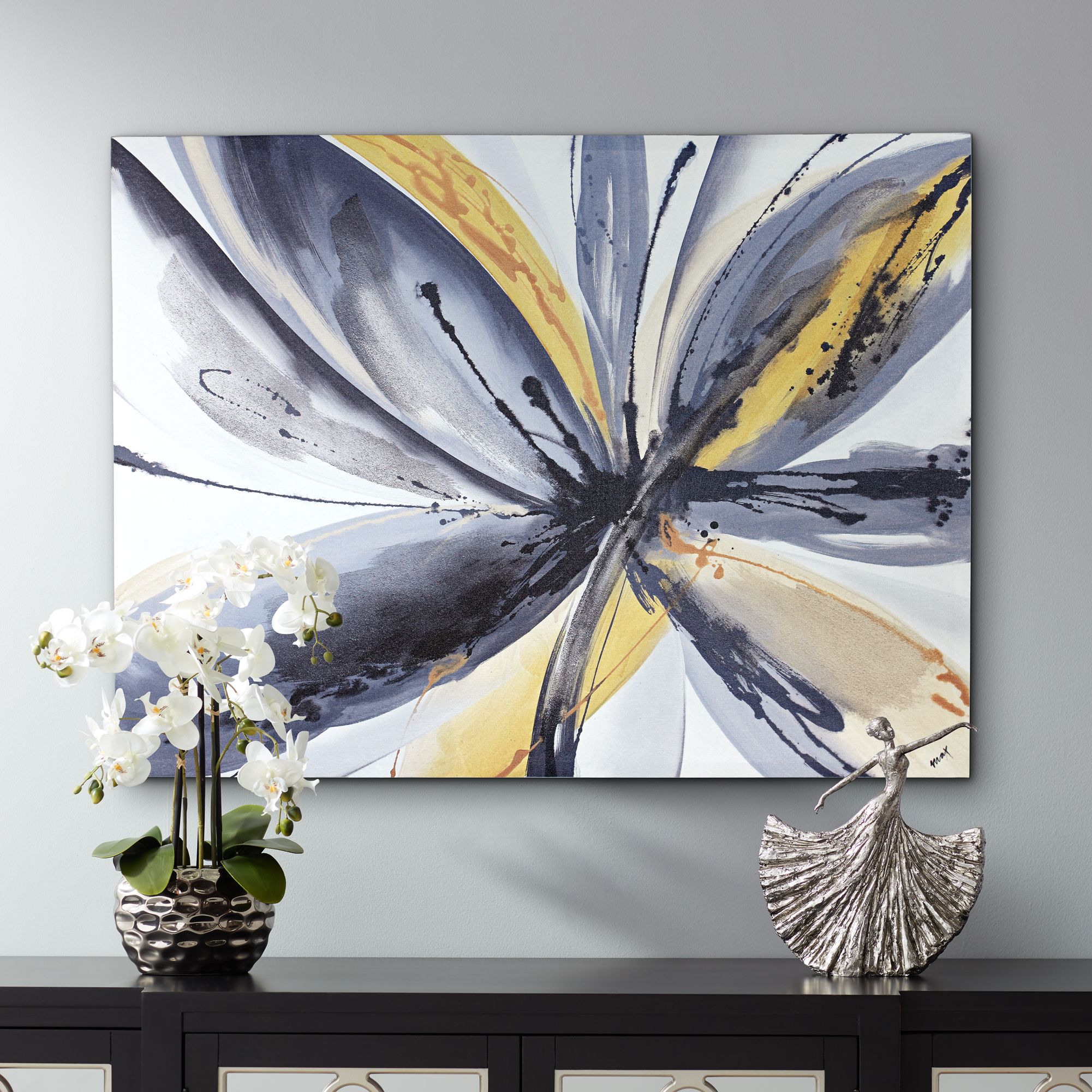 Madeline 40" Wide Abstract Floral Canvas Wall Art