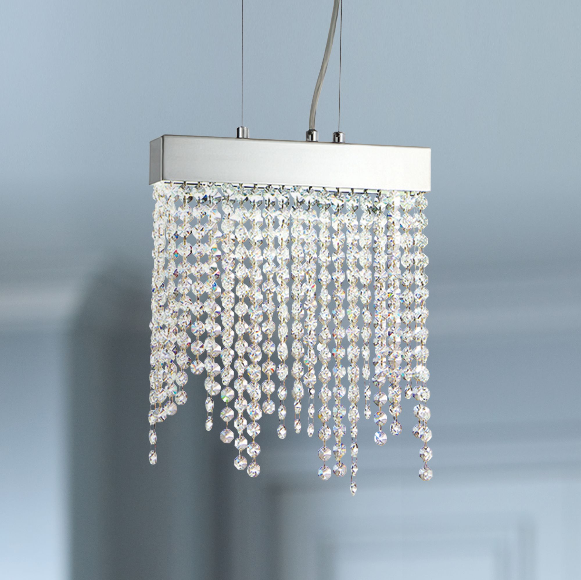 Eurofase Rossi 9 3/4"W Chrome and Crystal LED Mini Pendant