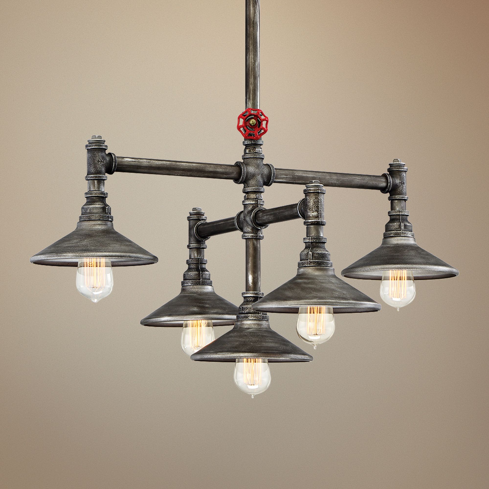 Eurofase Zinco 29 1/2" Wide Aged Silver 5-Light Pendant