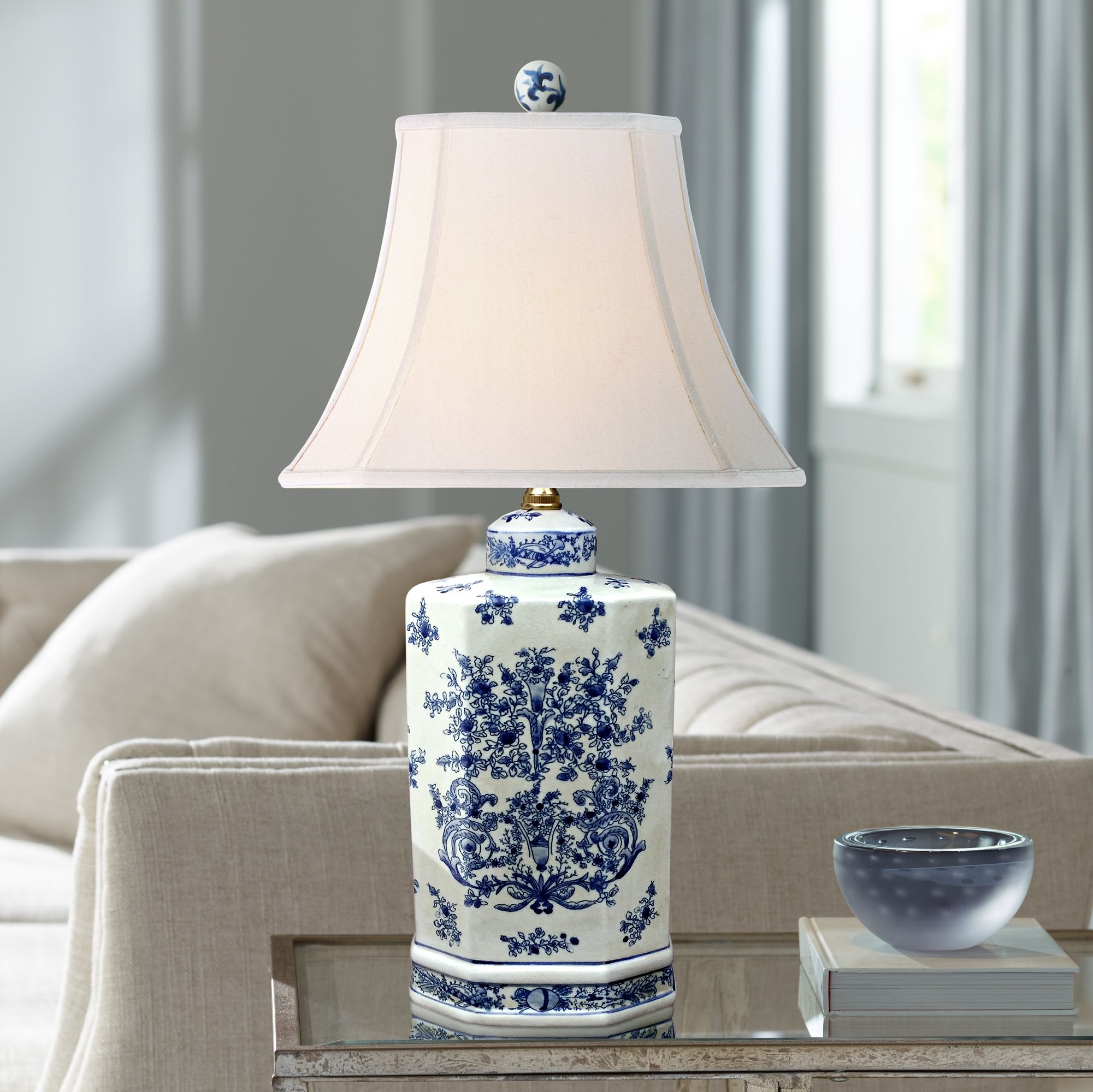 Calvinshire Blue and White Porcelain Table Lamp
