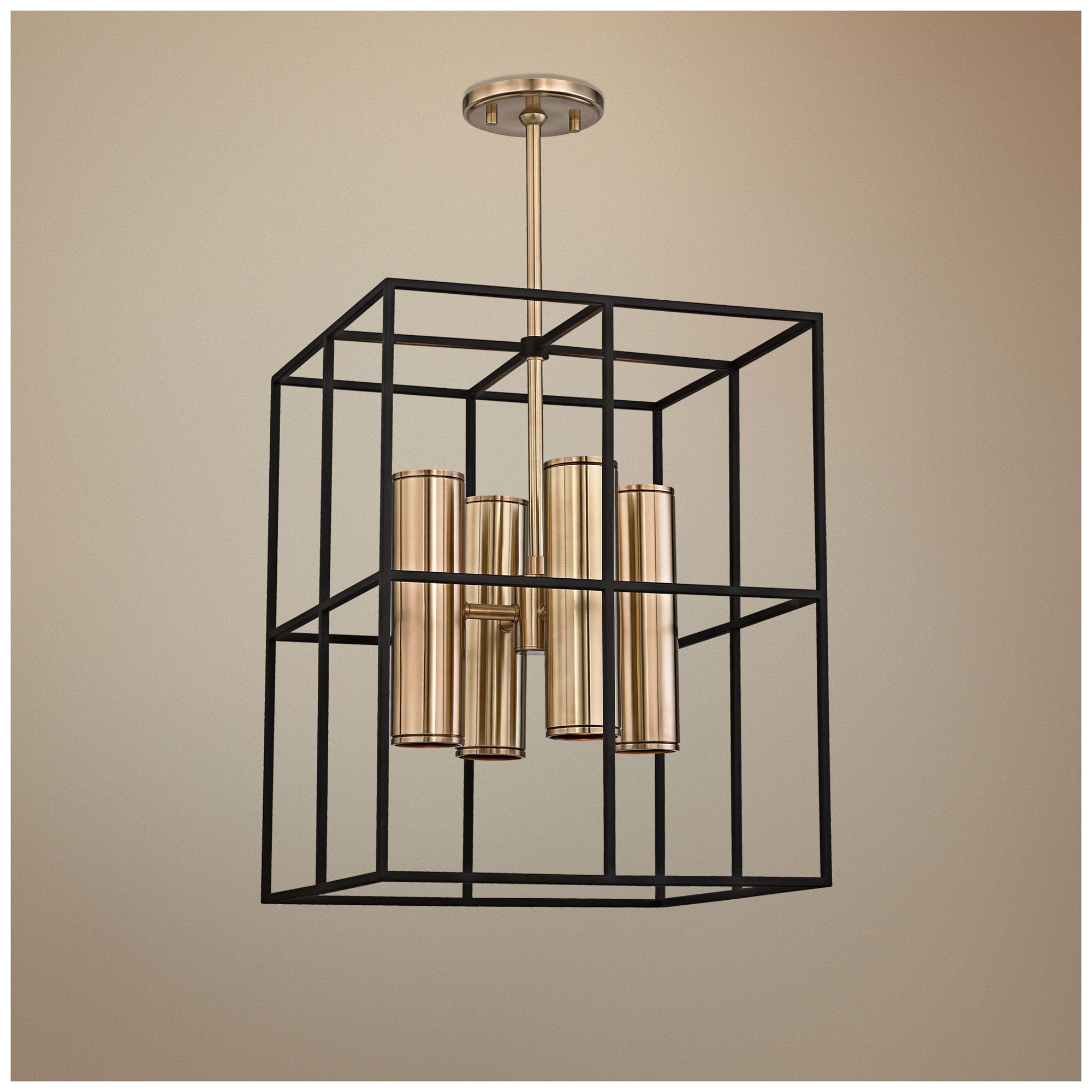 Lagrange 18" Wide Aged Brass and Black Pendant Light