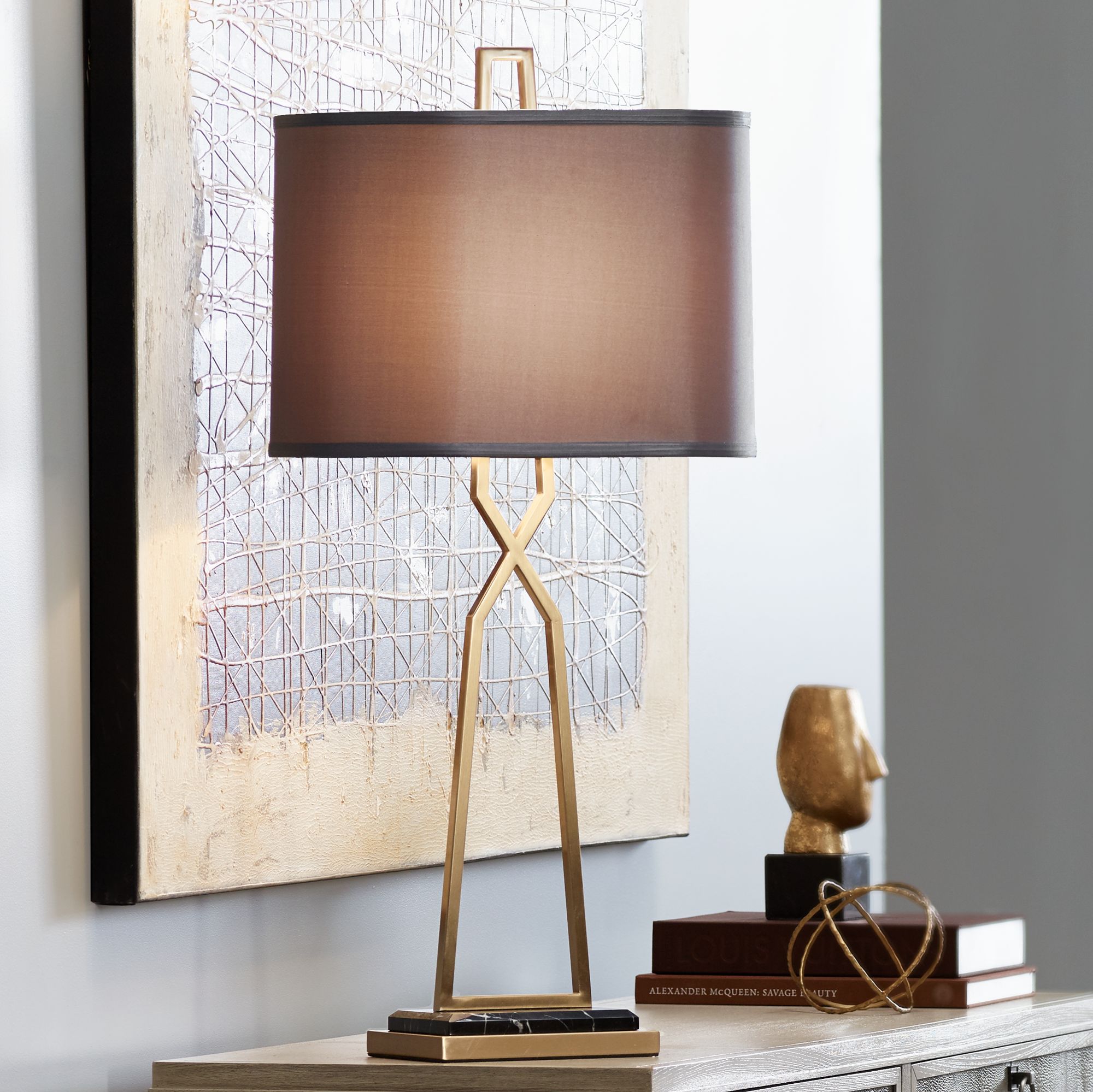 Addison Antique Brass Metal Table Lamp