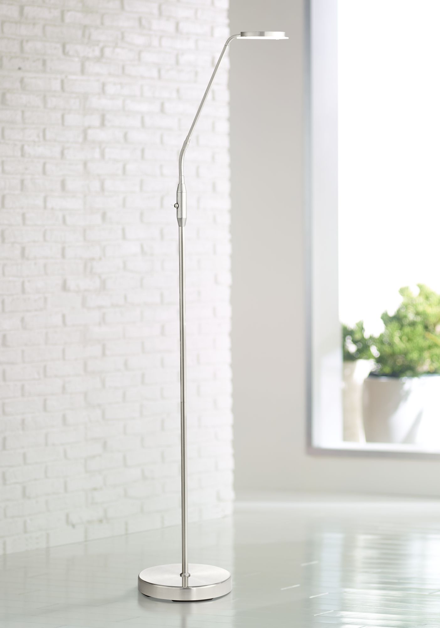 Harmon Brushed Nickel LED Task Floor Lamp