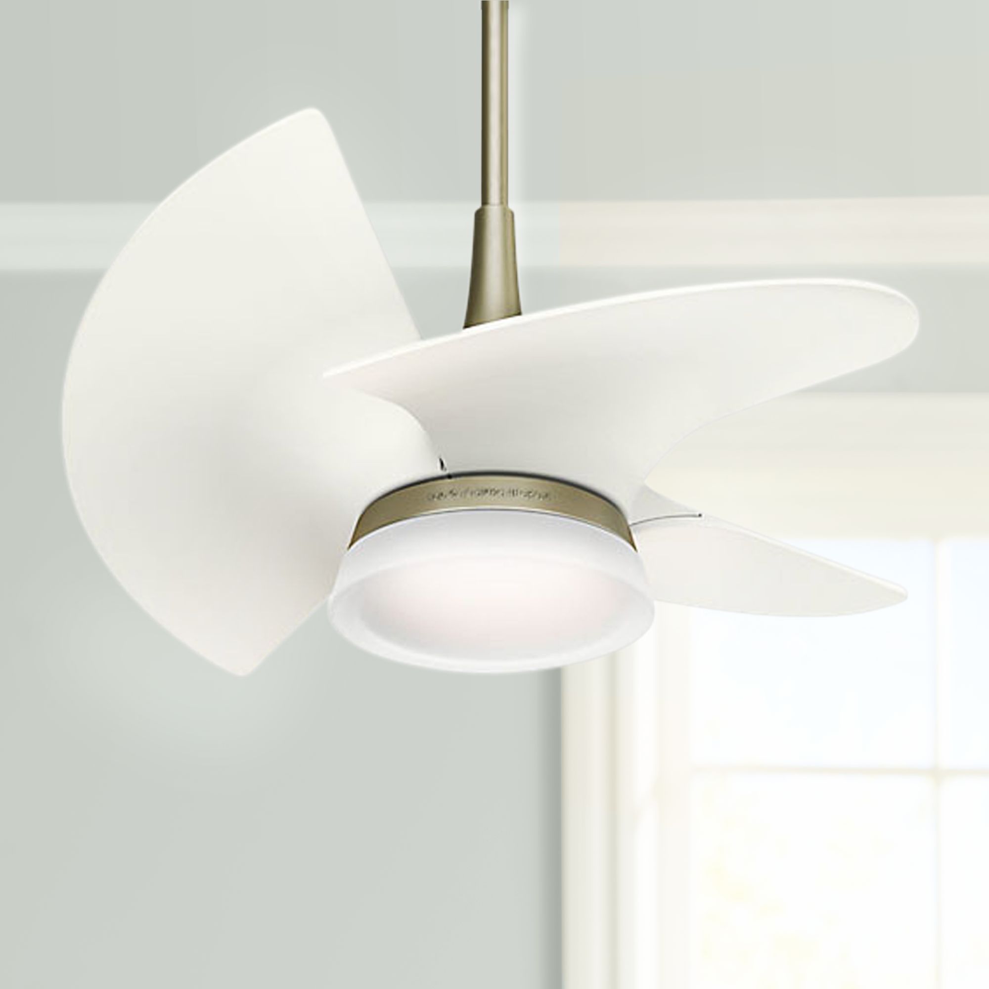 30" Orchid Pewter Revival - White LED Damp Ceiling Fan