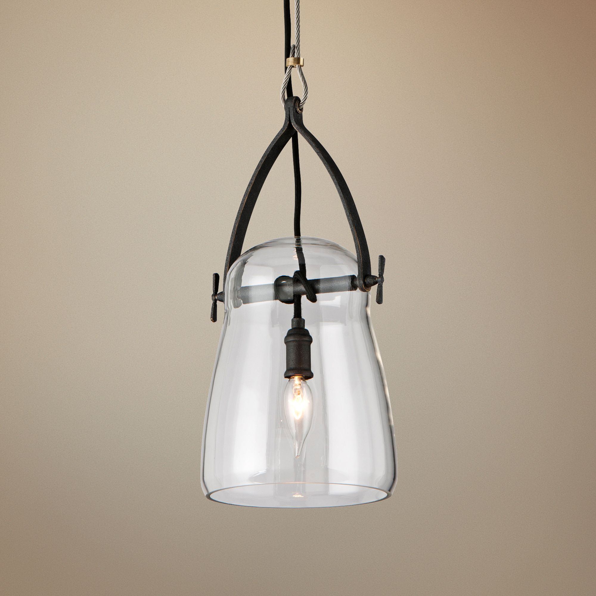 Troy Lighting Silverlake 8" Wide French Iron Mini Pendant