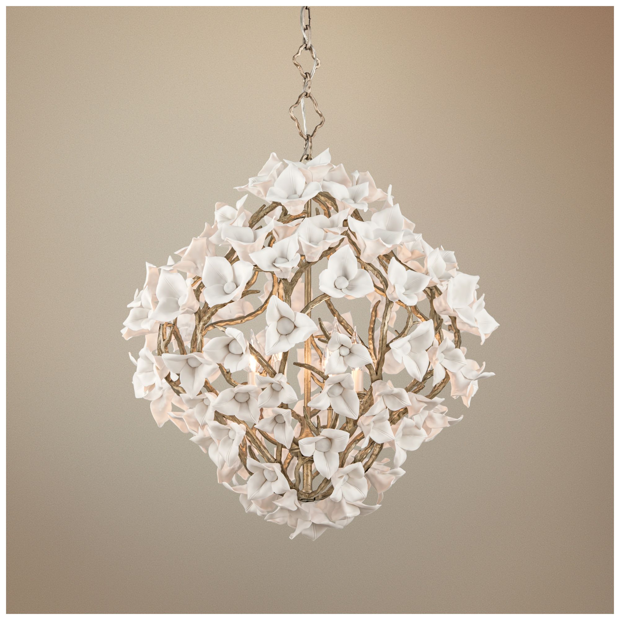 Lily 26 1/4" Wide Enchanted Silver Leaf Pendant Light