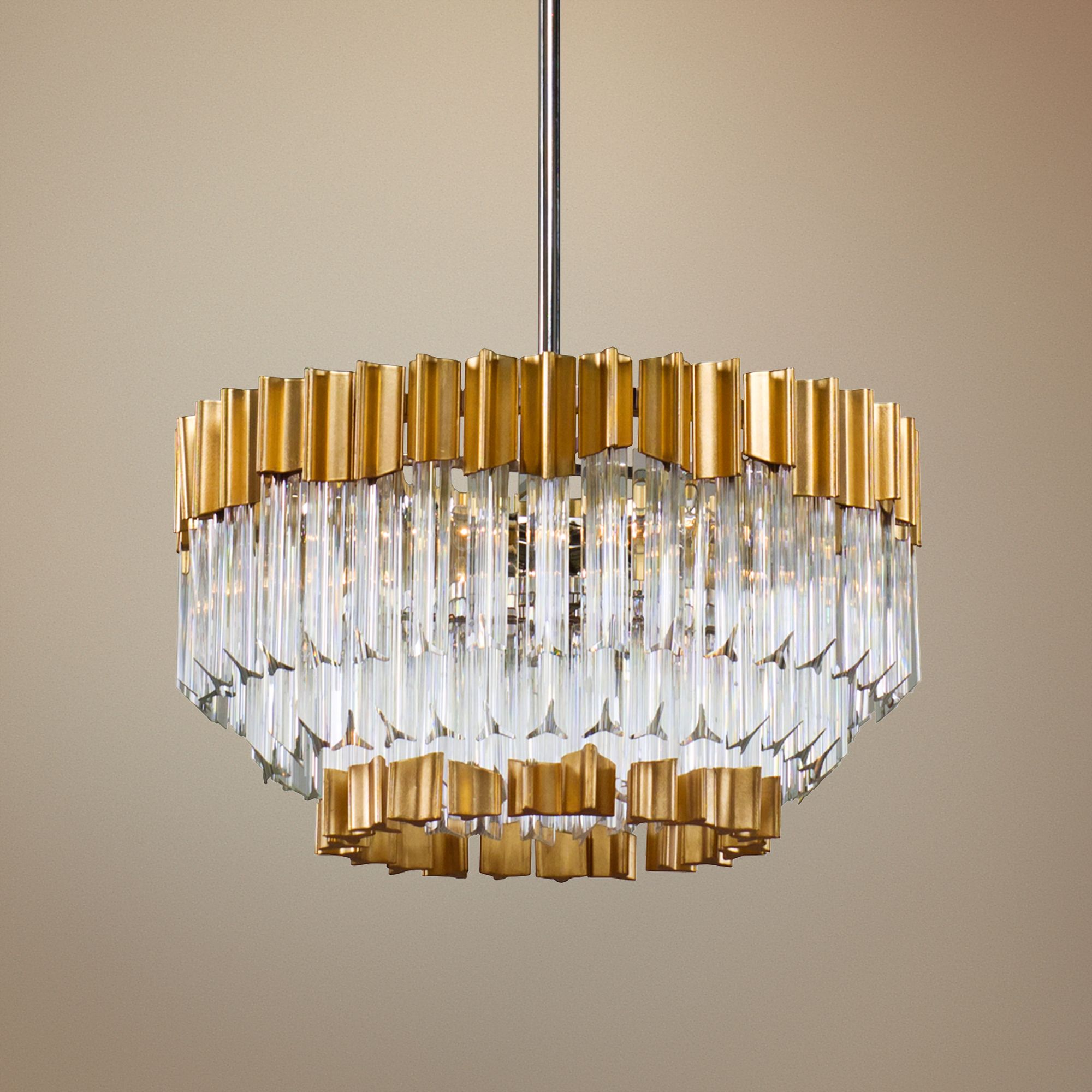 Corbett Charisma 20" Wide Gold Leaf Pendant Light