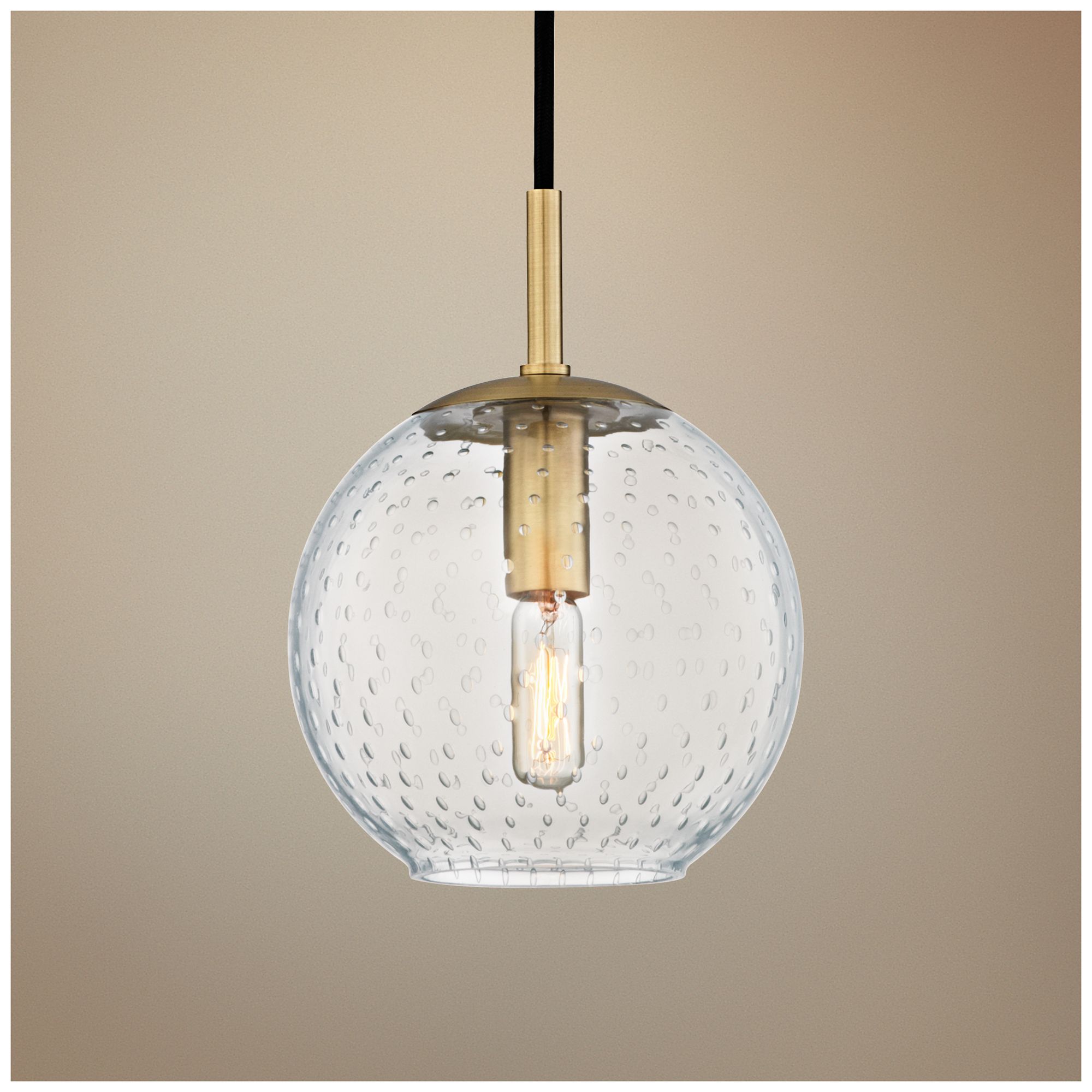 Hudson Valley Rousseau 6" Wide Aged Brass Mini Pendant