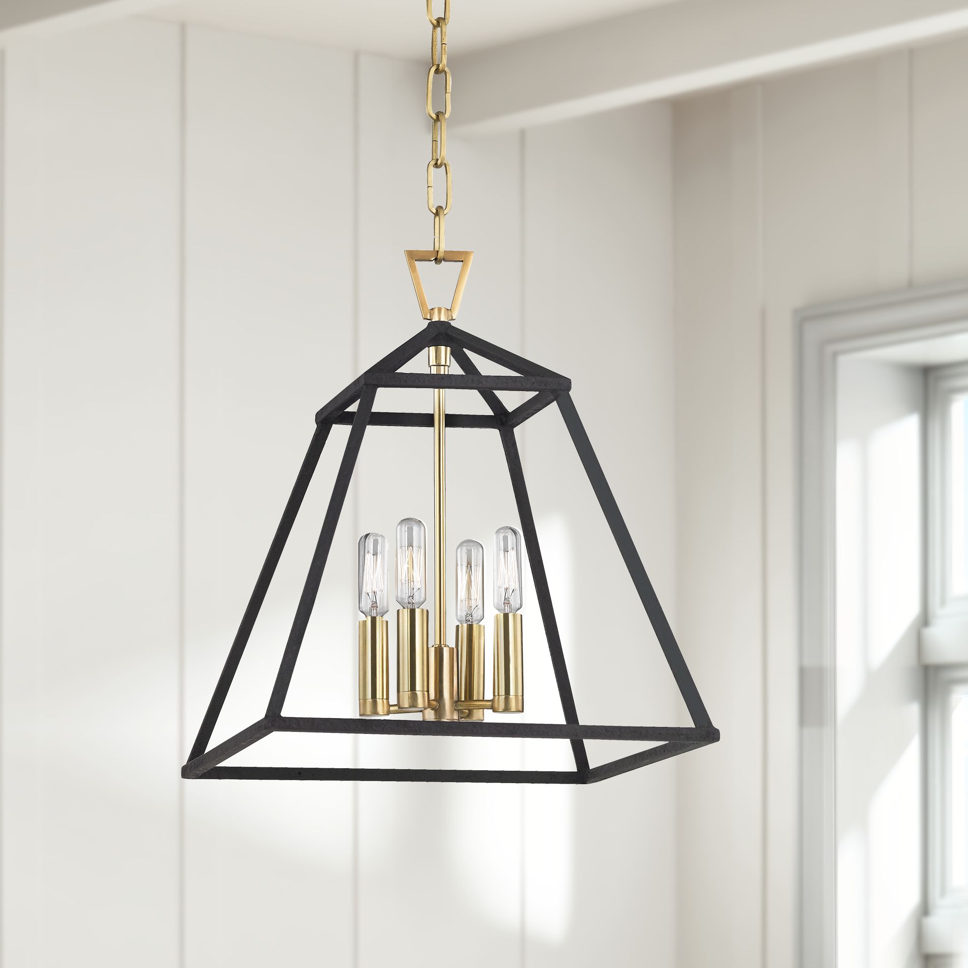 Hudson Valley Webster 14" Wide Aged Brass Pendant Light