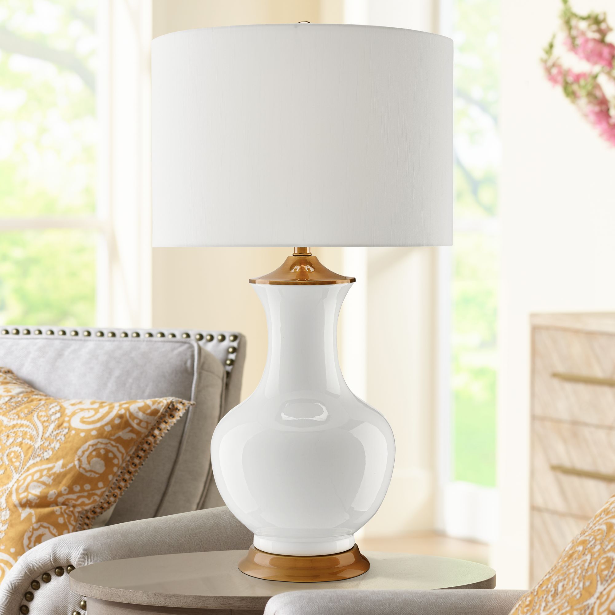 white company table lamp