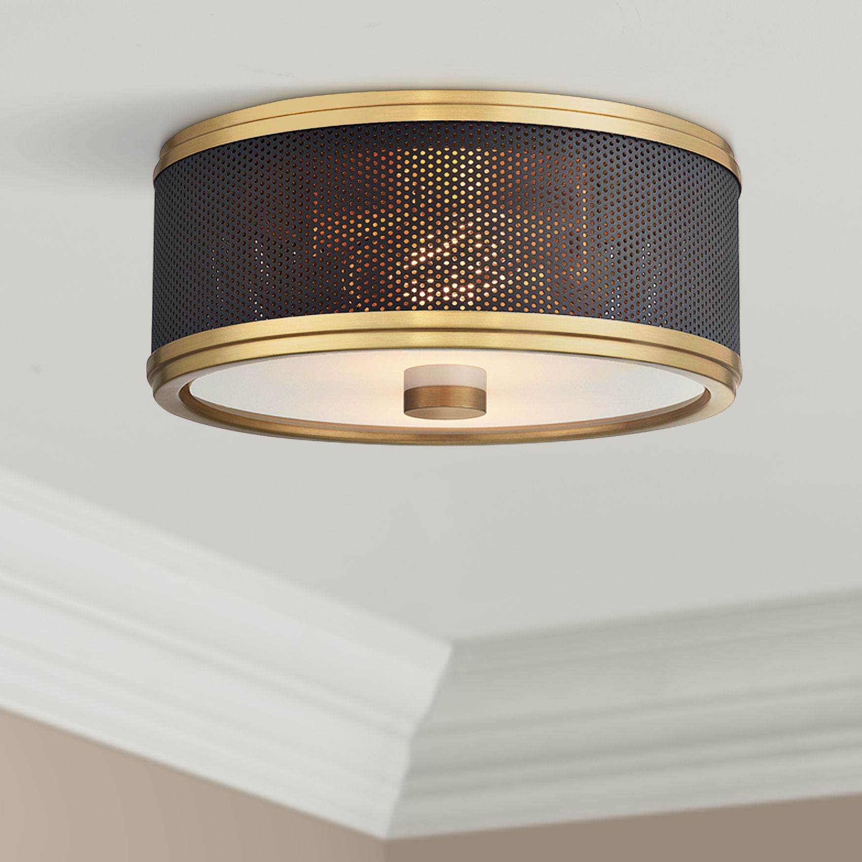 Hudson Valley Fraser 11" Wide Aged Brass Ceiling Light