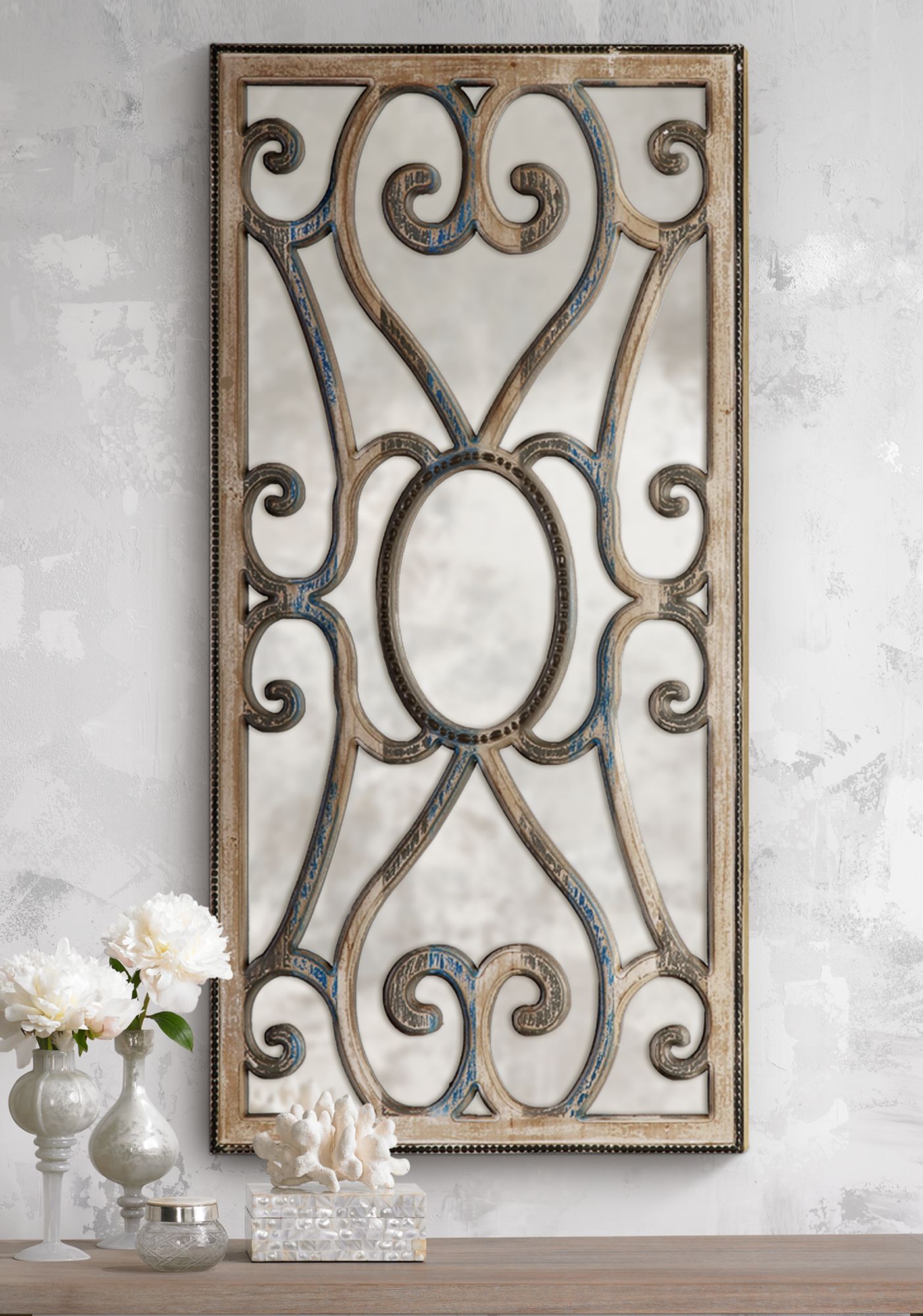 Uttermost Rosalind Taupe Wood 24" x 48" Wall Mirror