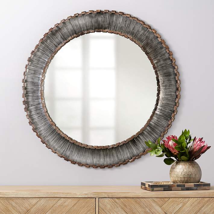 Uttermost Tanaina Silver Strip 46, Uttermost Round Wall Mirrors