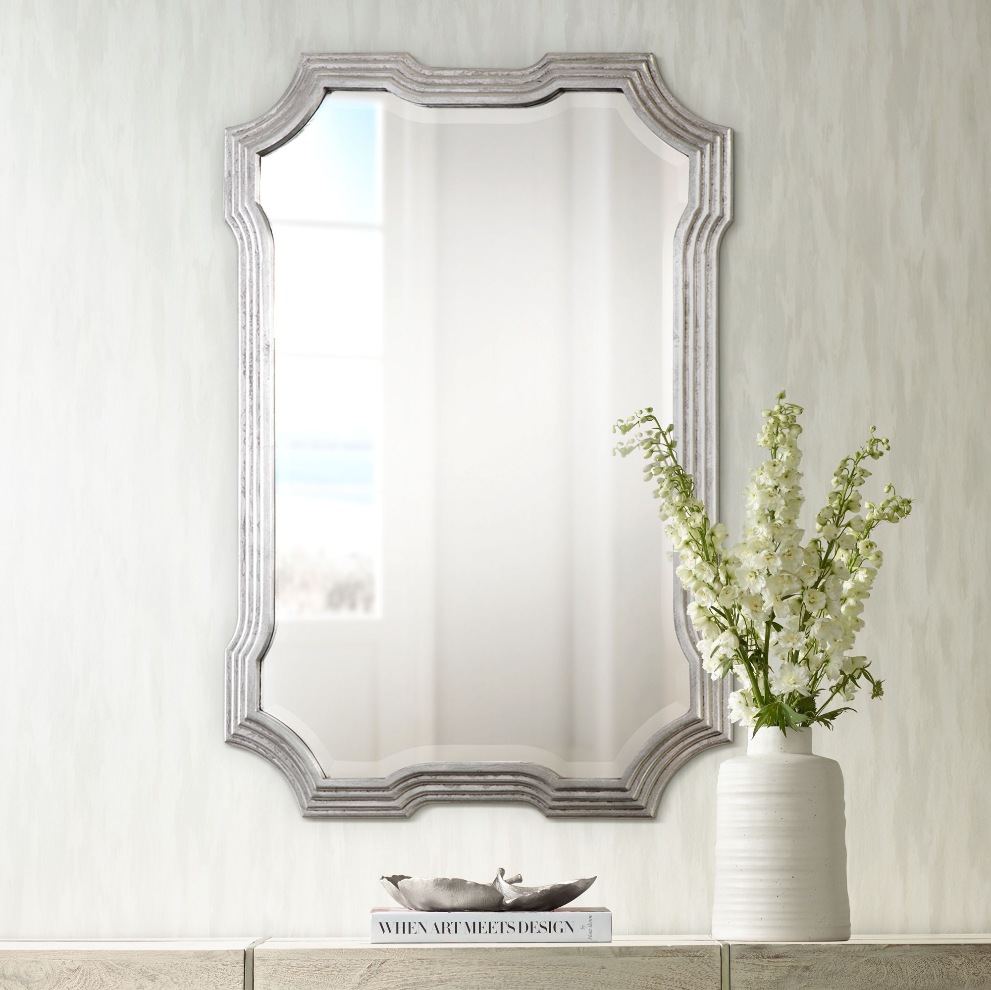 Uttermost Halima Silver Leaf 27" x 40" Wall Mirror