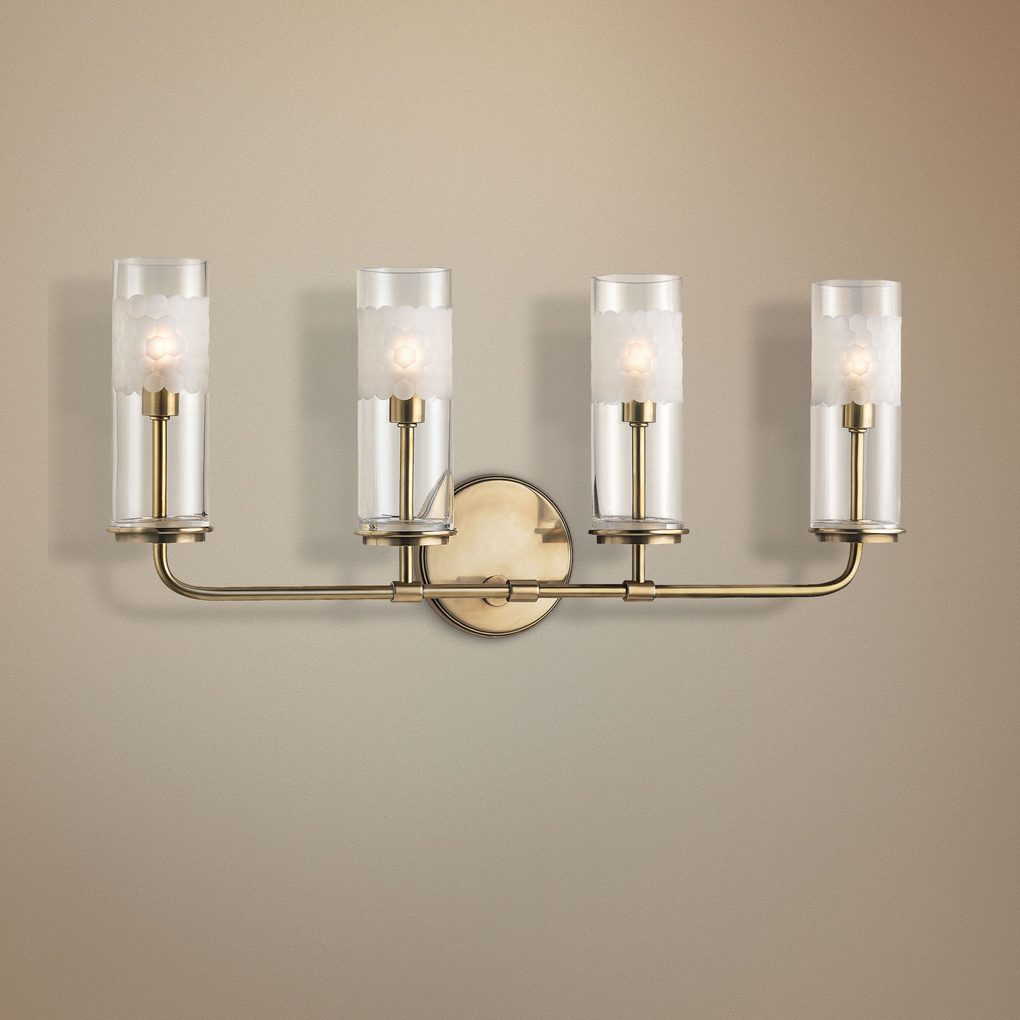 Wentworth 10 1/4" High Aged Brass 4-Light Wall Sconce